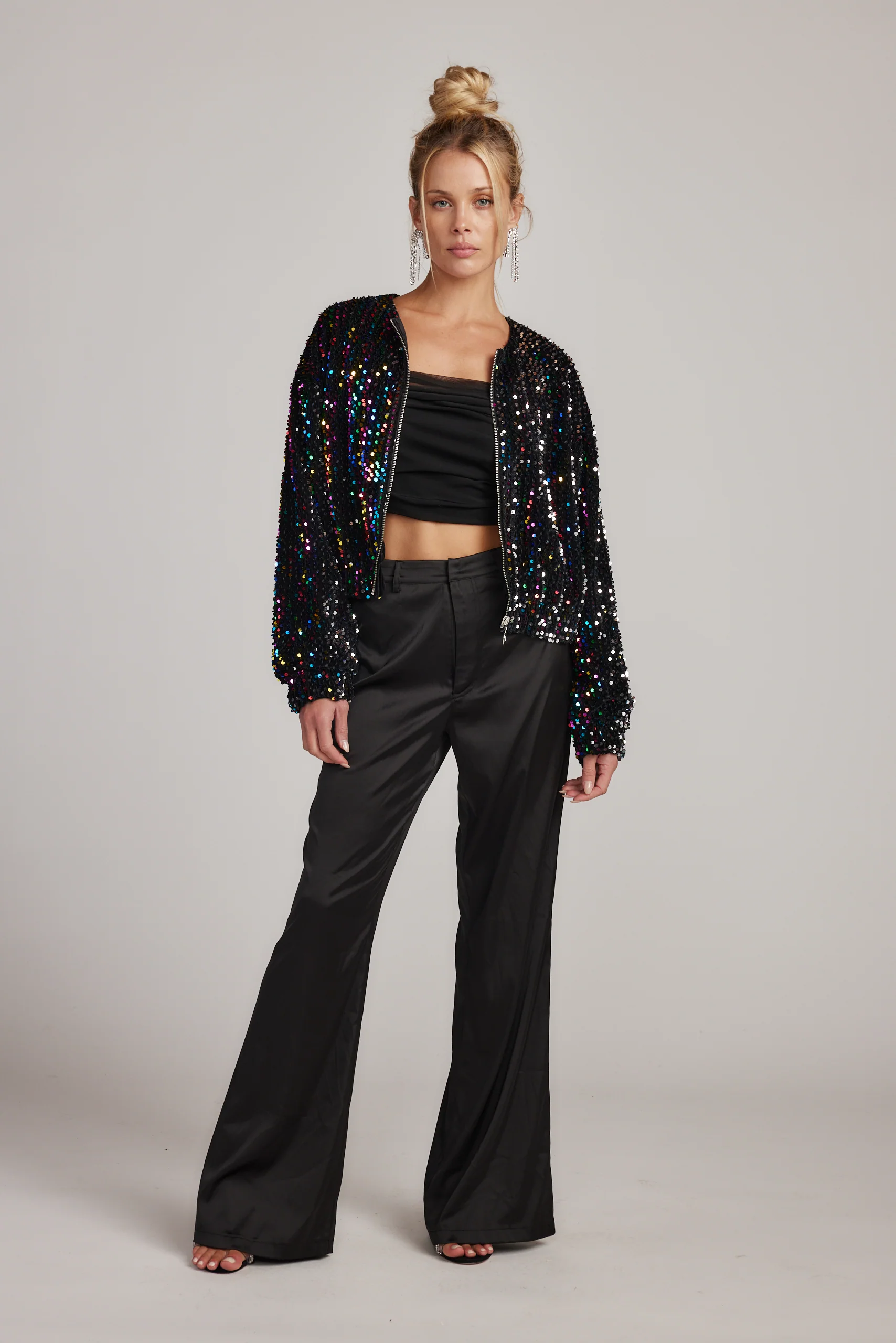Ozzy Multi Sequin Zip Up Jacket - Image 3