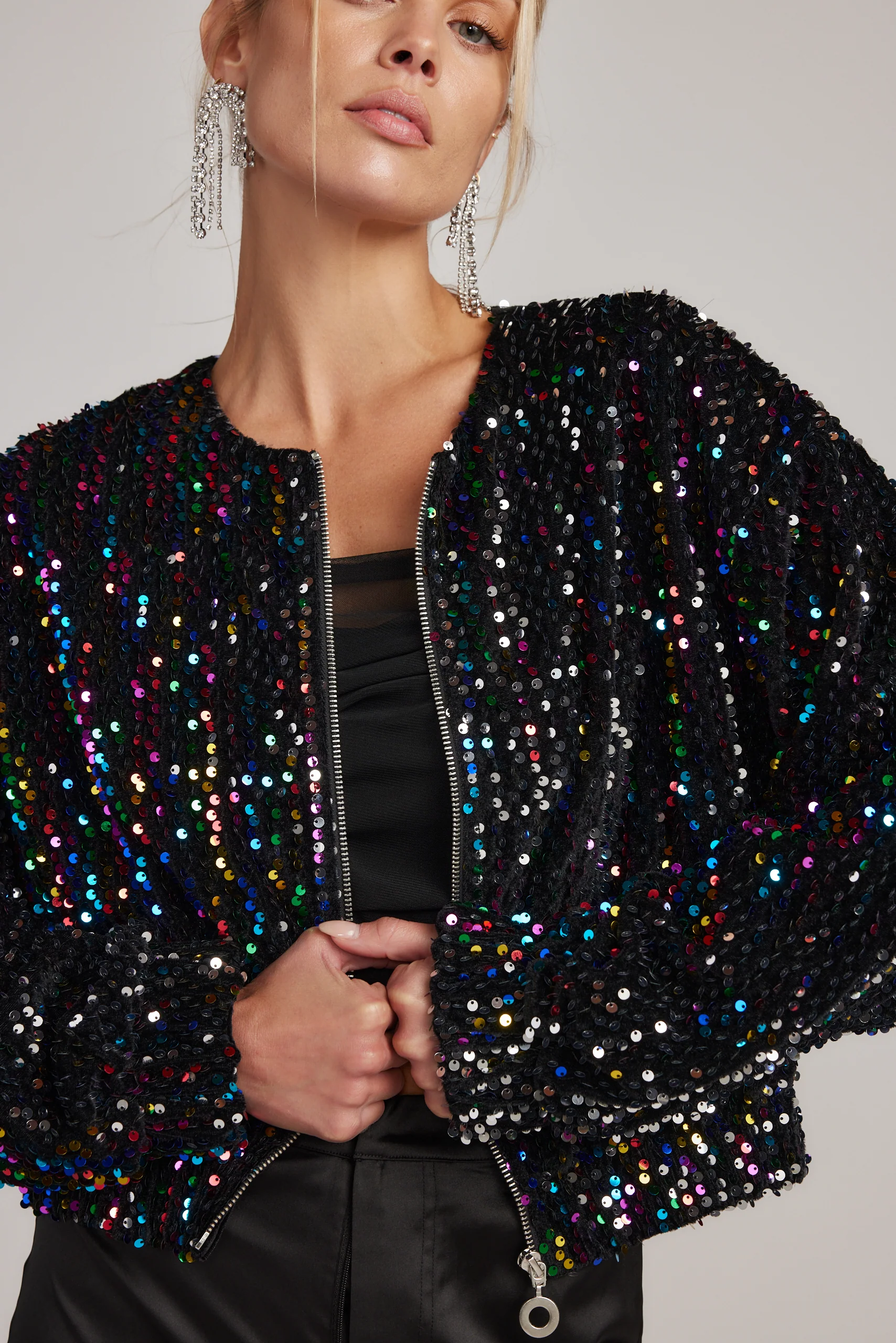 Ozzy Multi Sequin Zip Up Jacket - Image 4