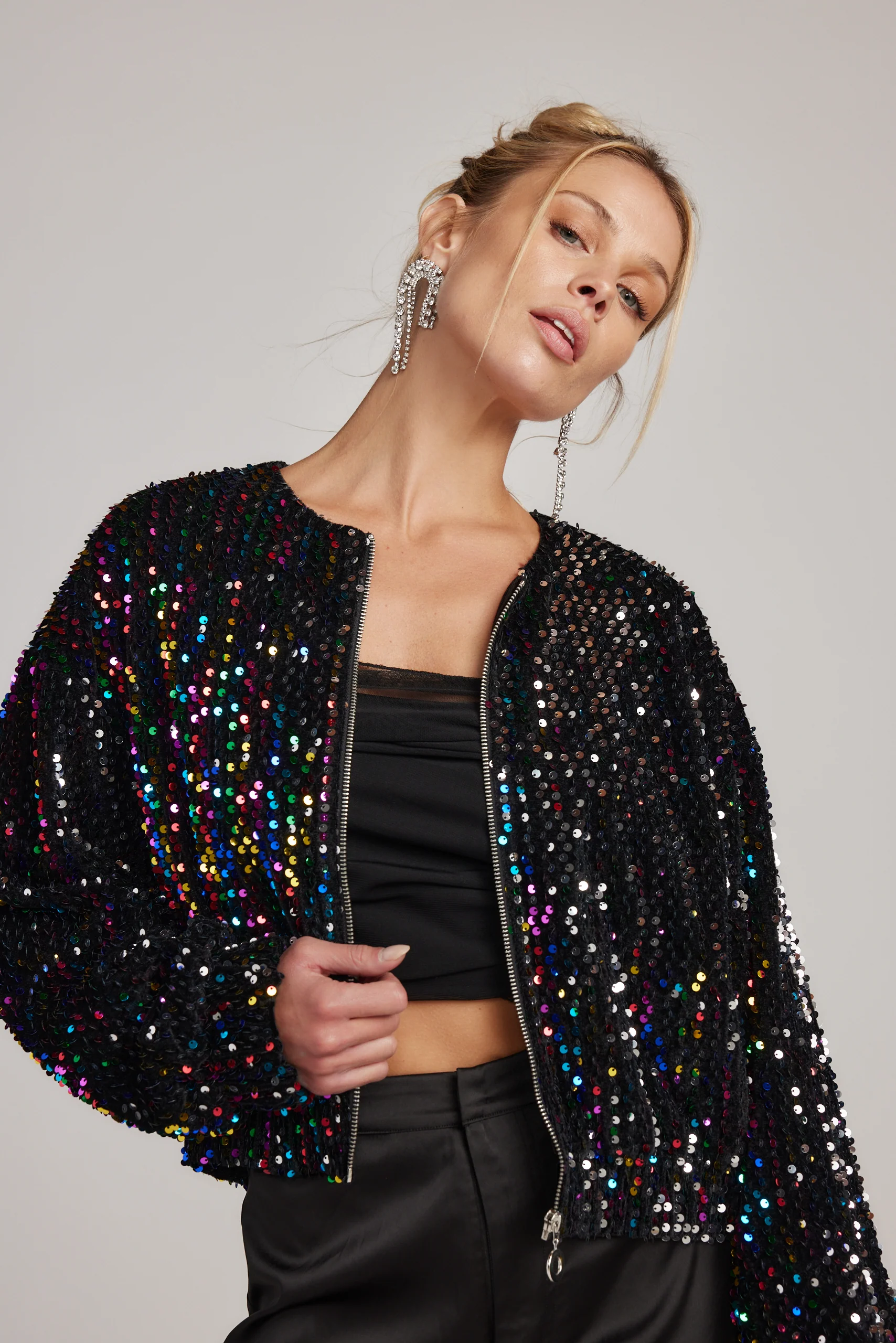 Ozzy Multi Sequin Zip Up Jacket - Image 7