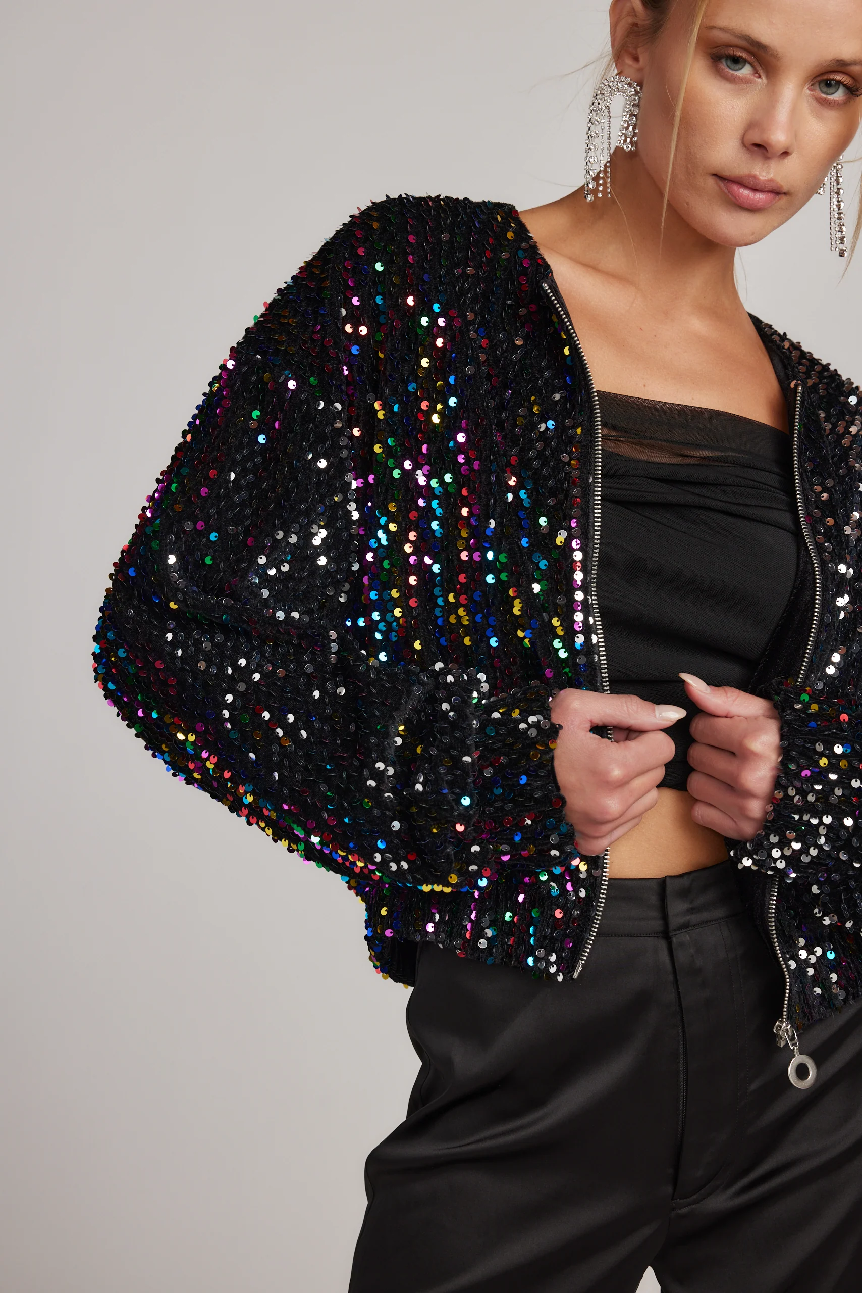 Ozzy Multi Sequin Zip Up Jacket - Image 8