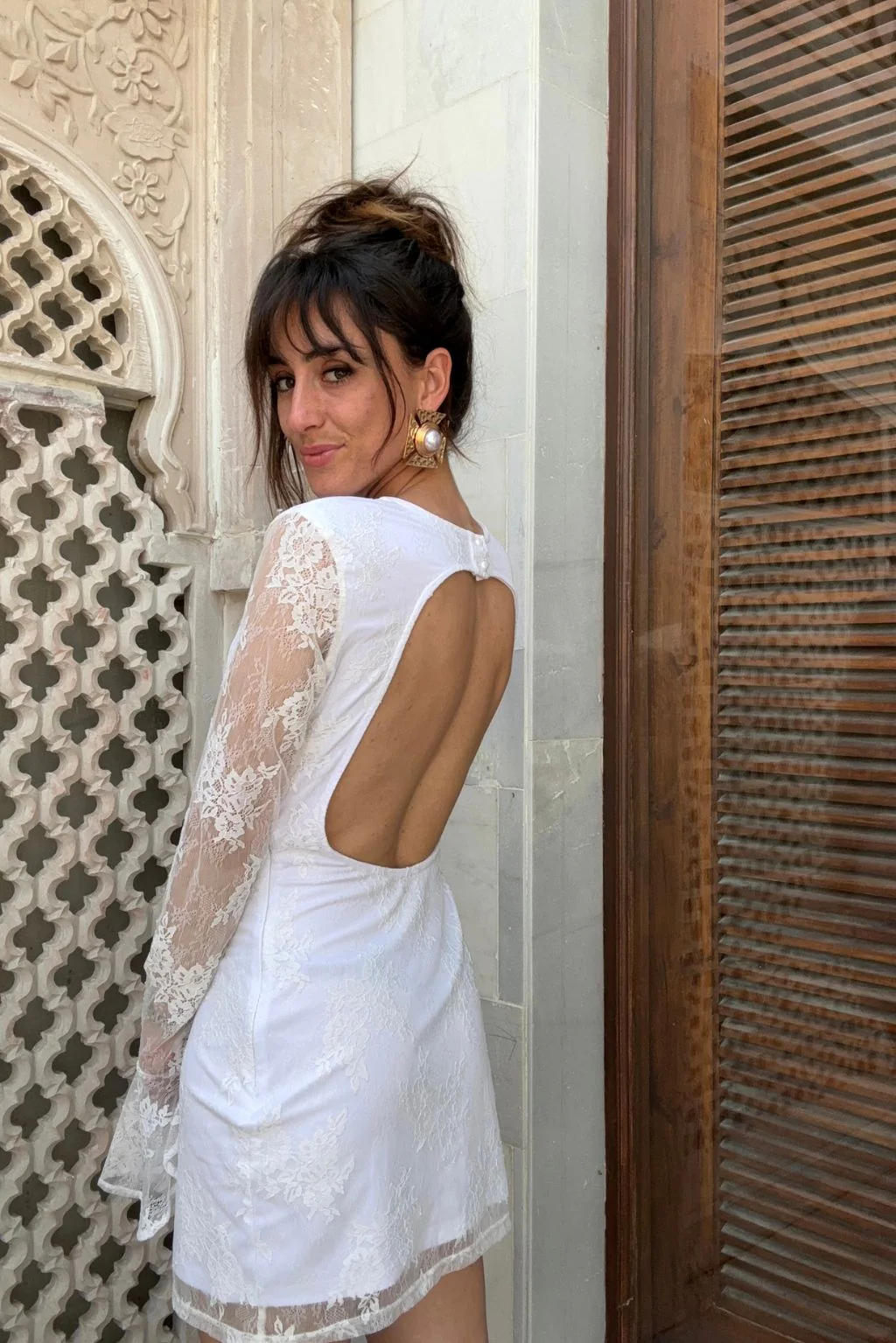 Primrose Long Sleeve Lace Mini Dress - Image 2