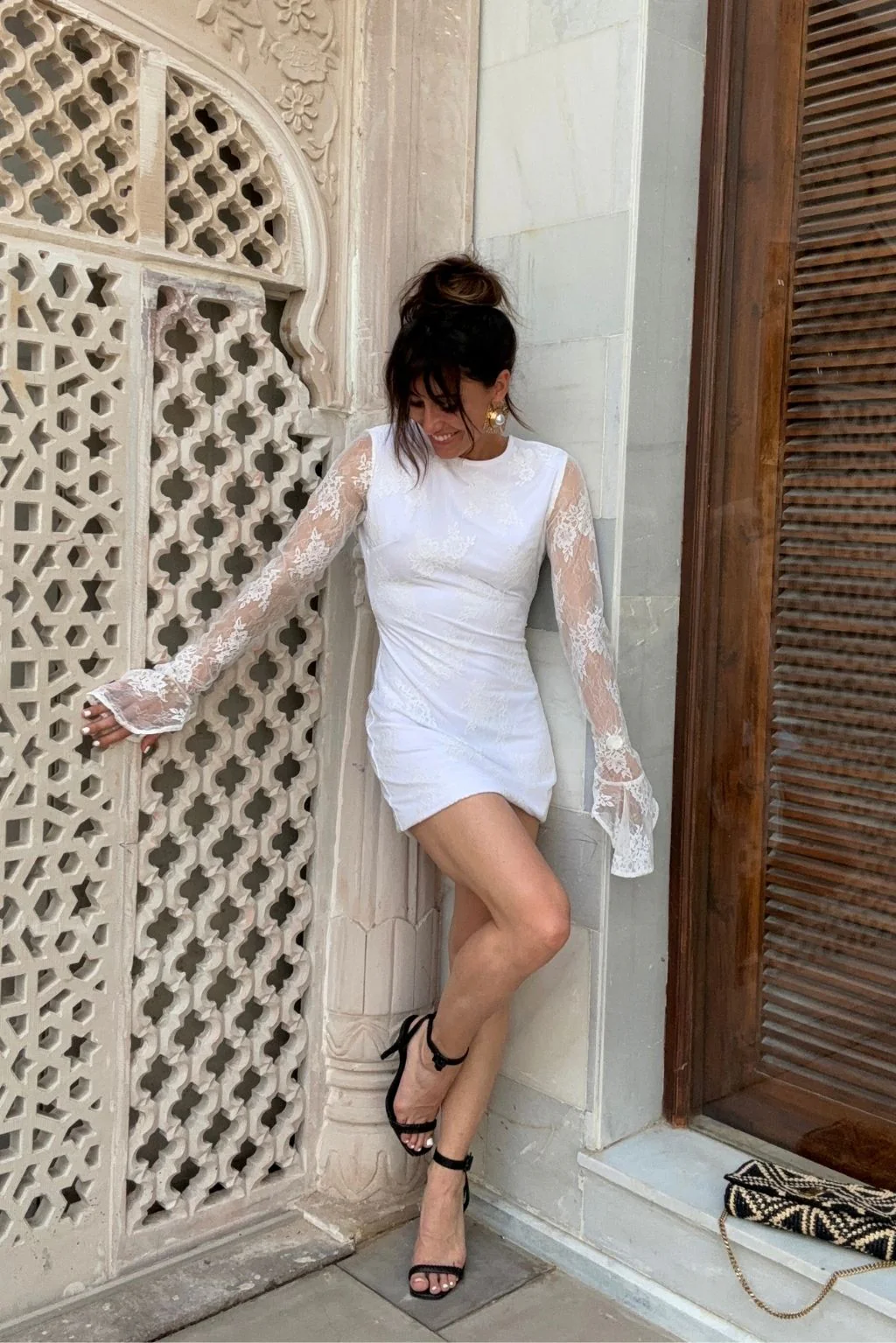 Primrose Long Sleeve Lace Mini Dress - Image 3