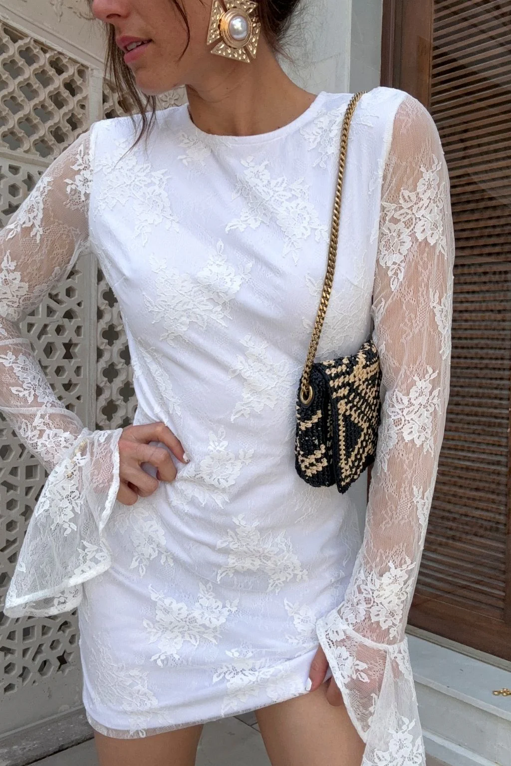 Primrose Long Sleeve Lace Mini Dress - Image 4