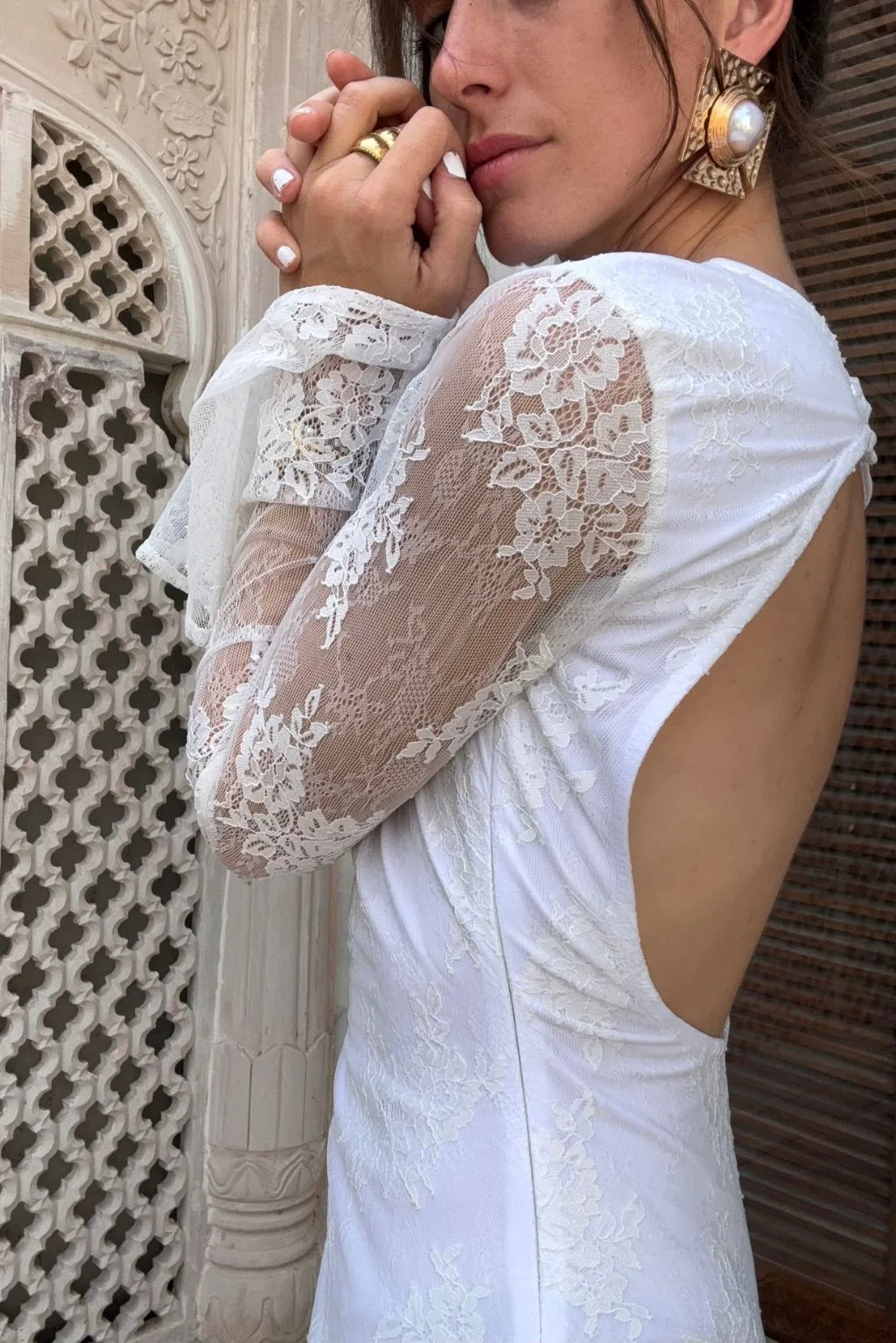 Primrose Long Sleeve Lace Mini Dress - Image 6