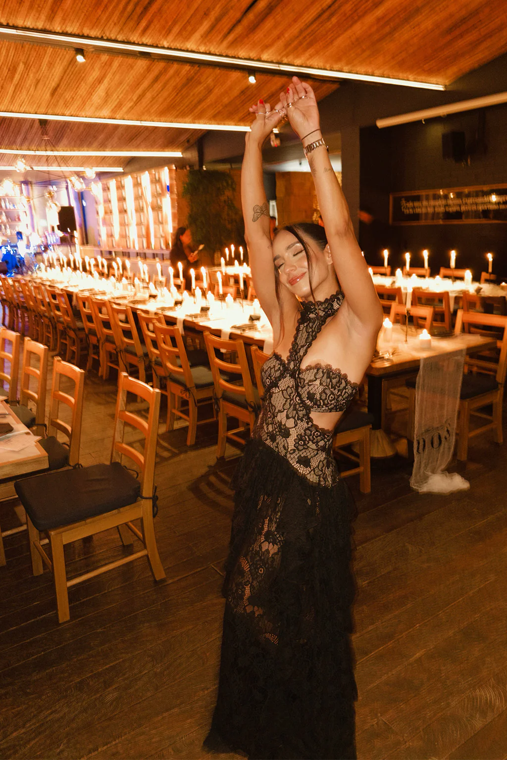 Princesa Black Lace Drop Waist Maxi Dress - Image 3