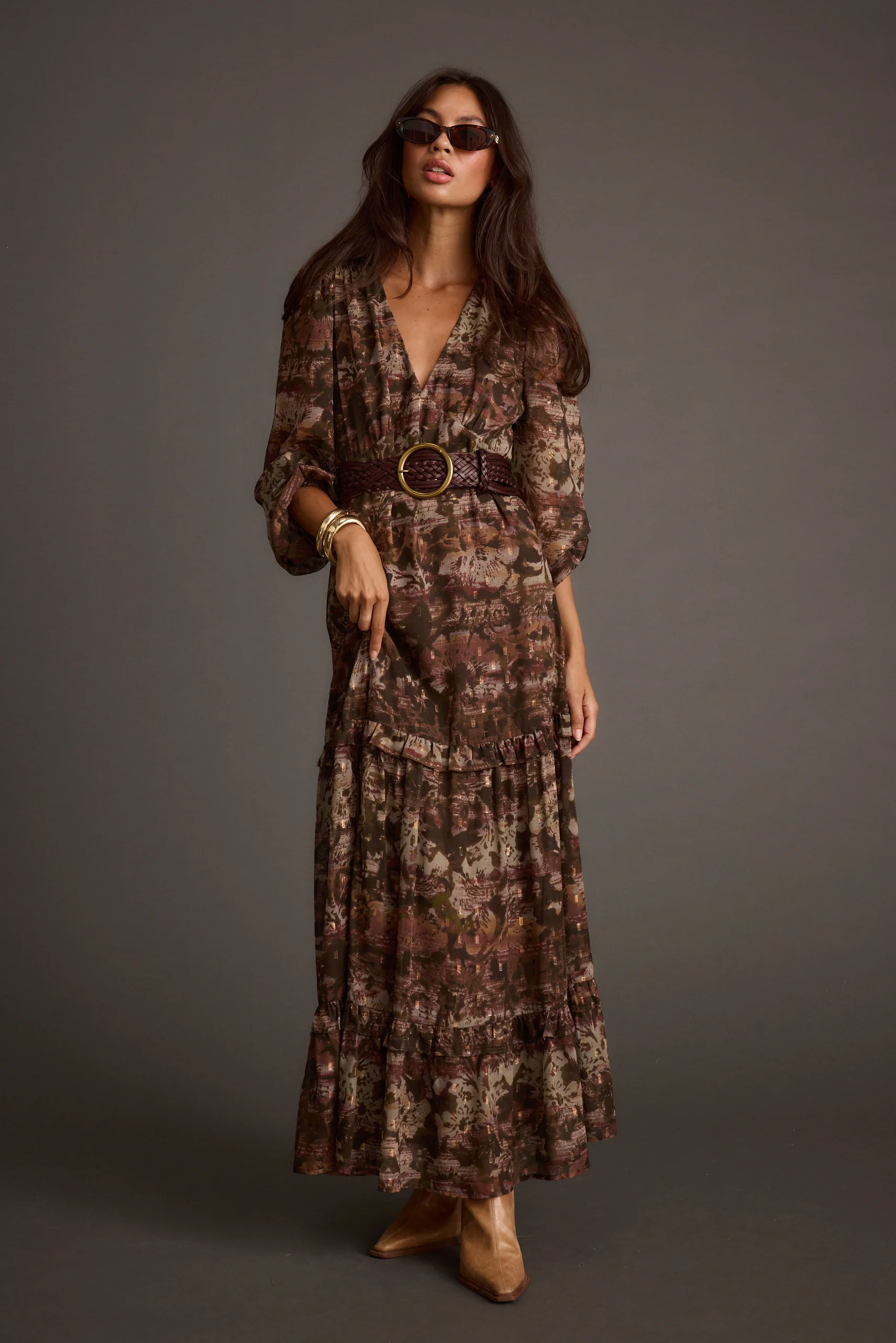 Raindance Floral Long Sleeved Maxi Dress - Image 6