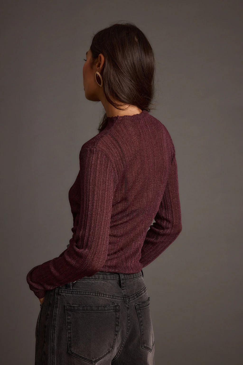 Rania Mulberry Mock Neck Top - Image 5
