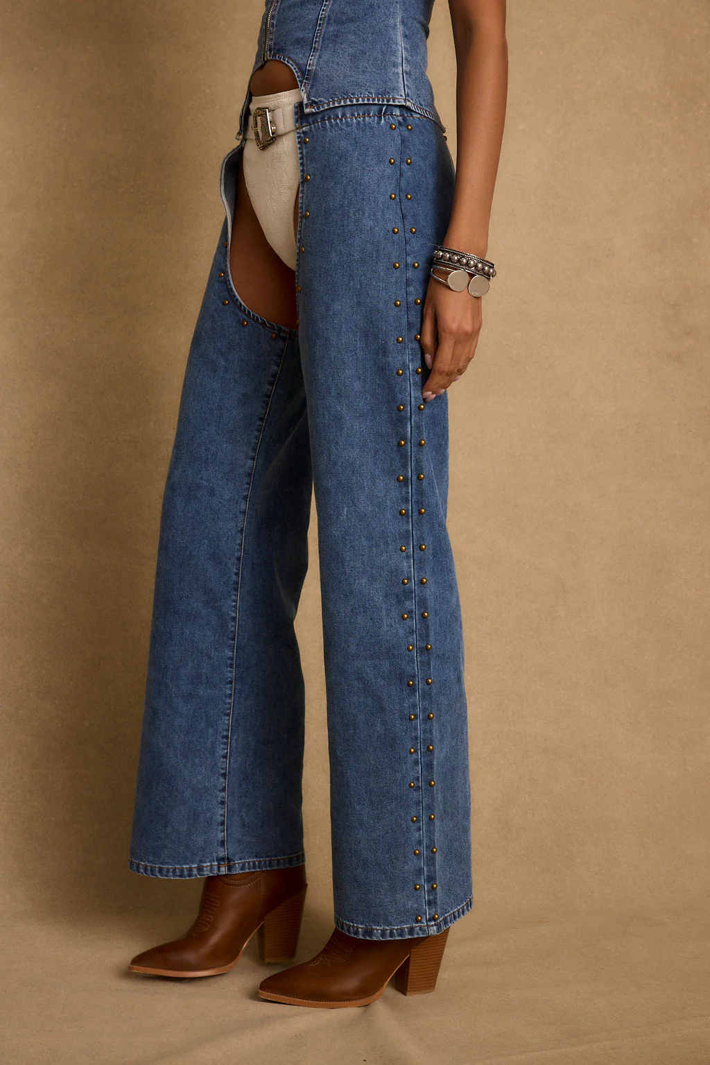 Revelry Studded Denim Chaps - Image 6