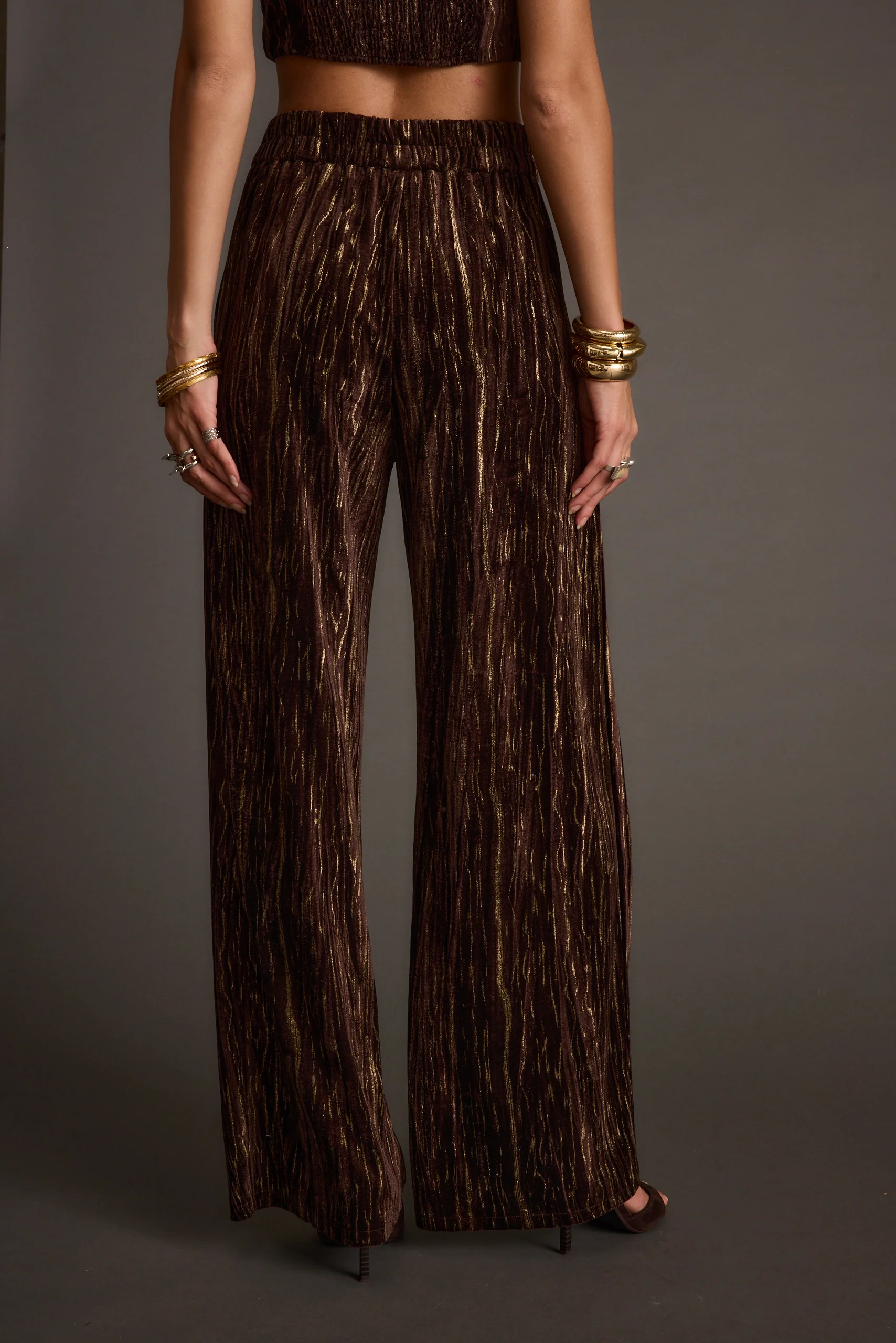 Rhea Espresso Velvet Trousers - Image 6