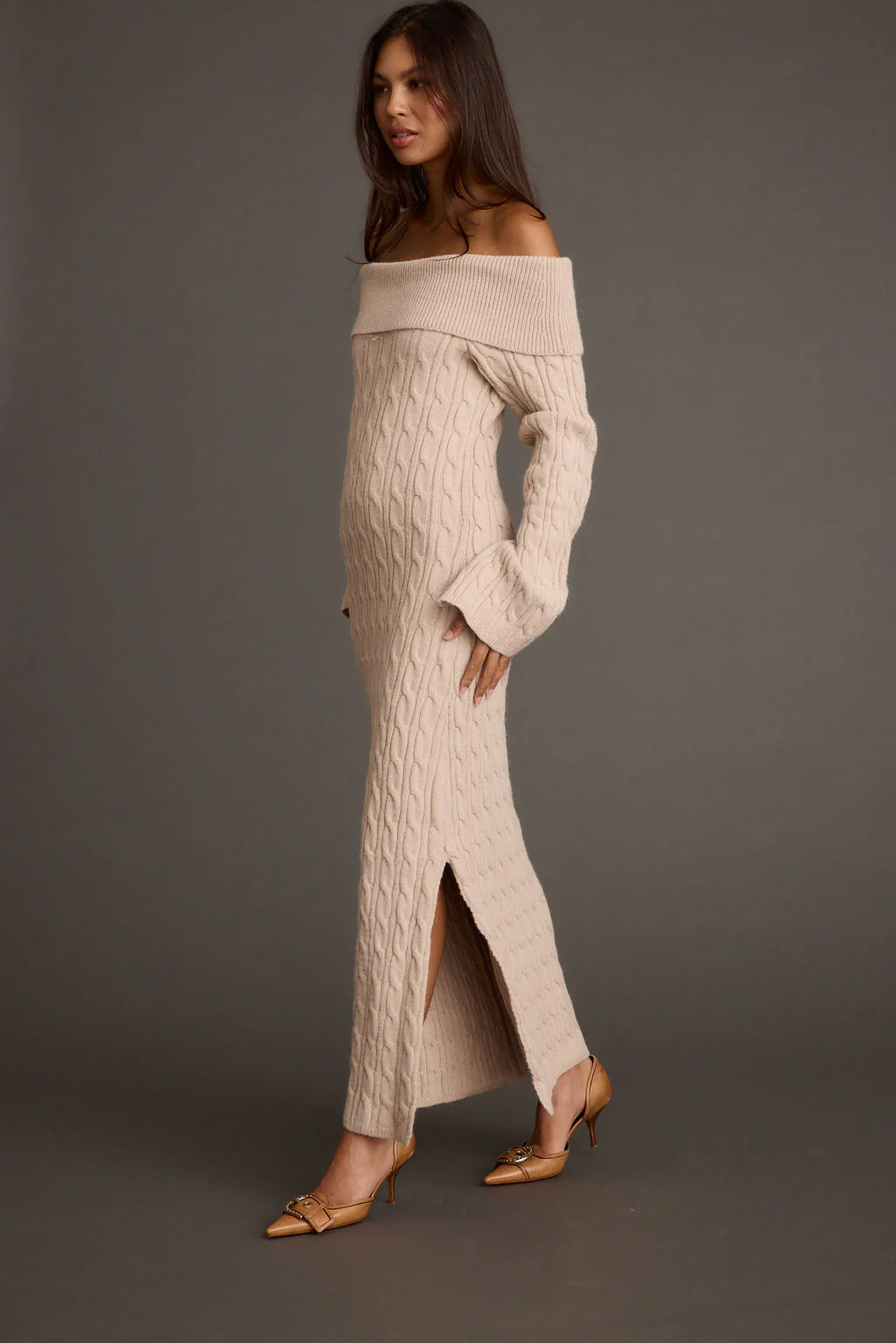 Rhiannon Dusty Rose Sweater Maxi Dress - Image 4