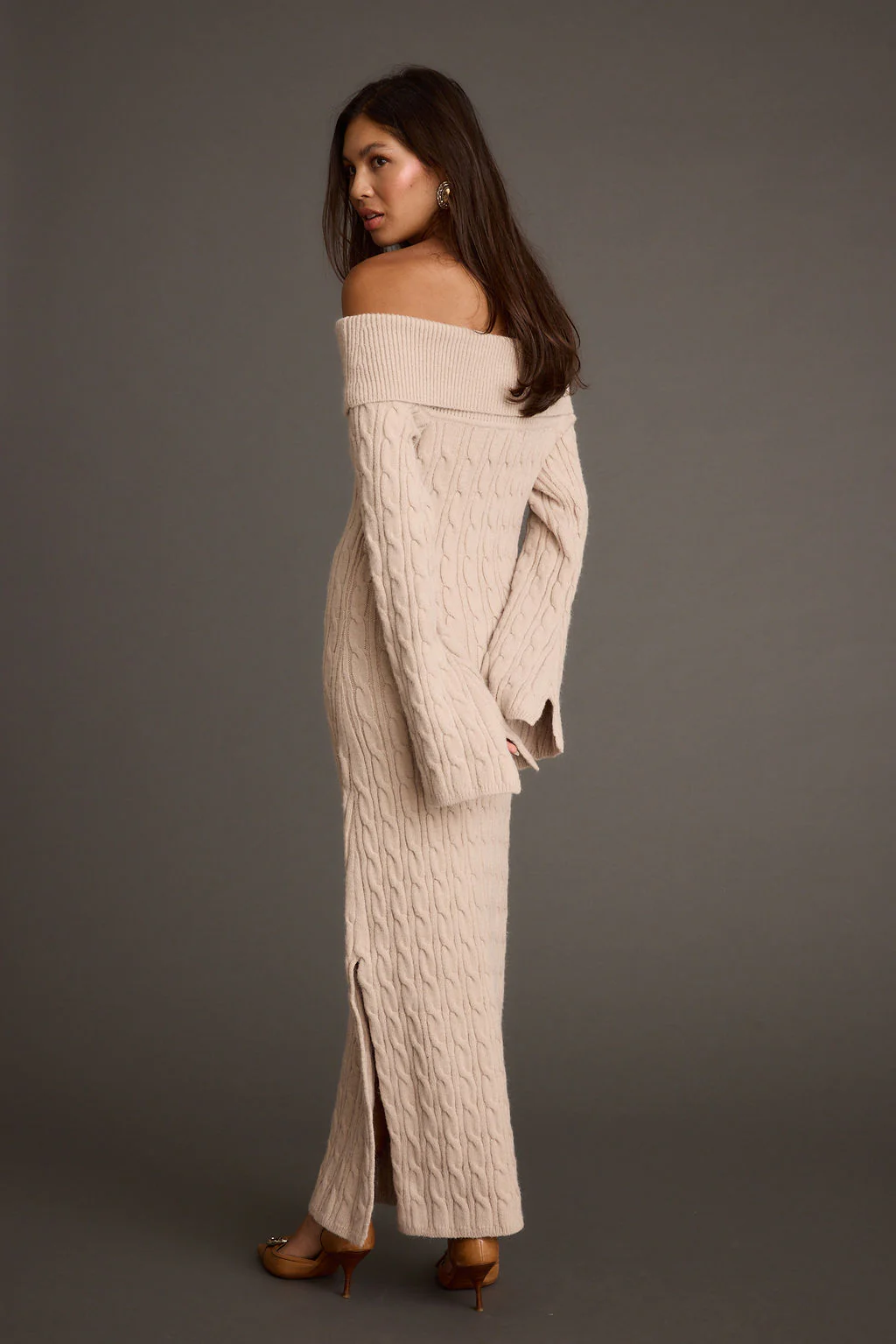 Rhiannon Dusty Rose Sweater Maxi Dress - Image 7
