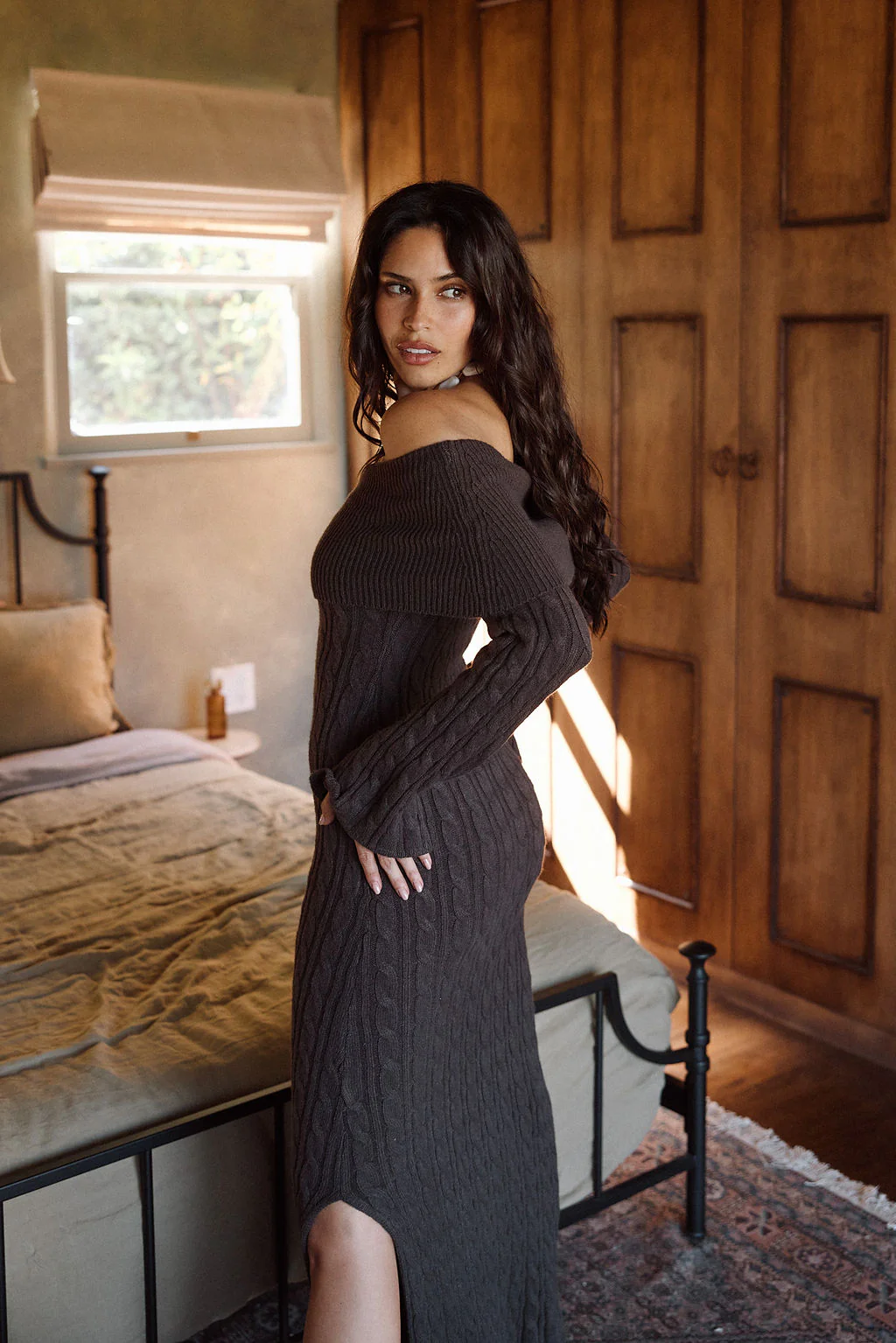 Rhiannon Espresso Sweater Maxi Dress - Image 15
