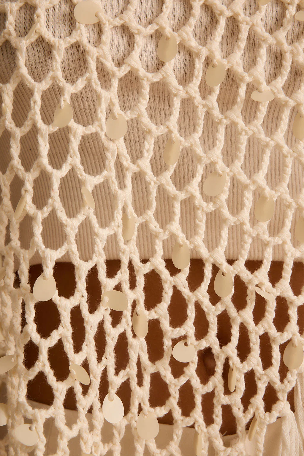 Rianne Ivory Sequin Crochet Shawl - Image 9