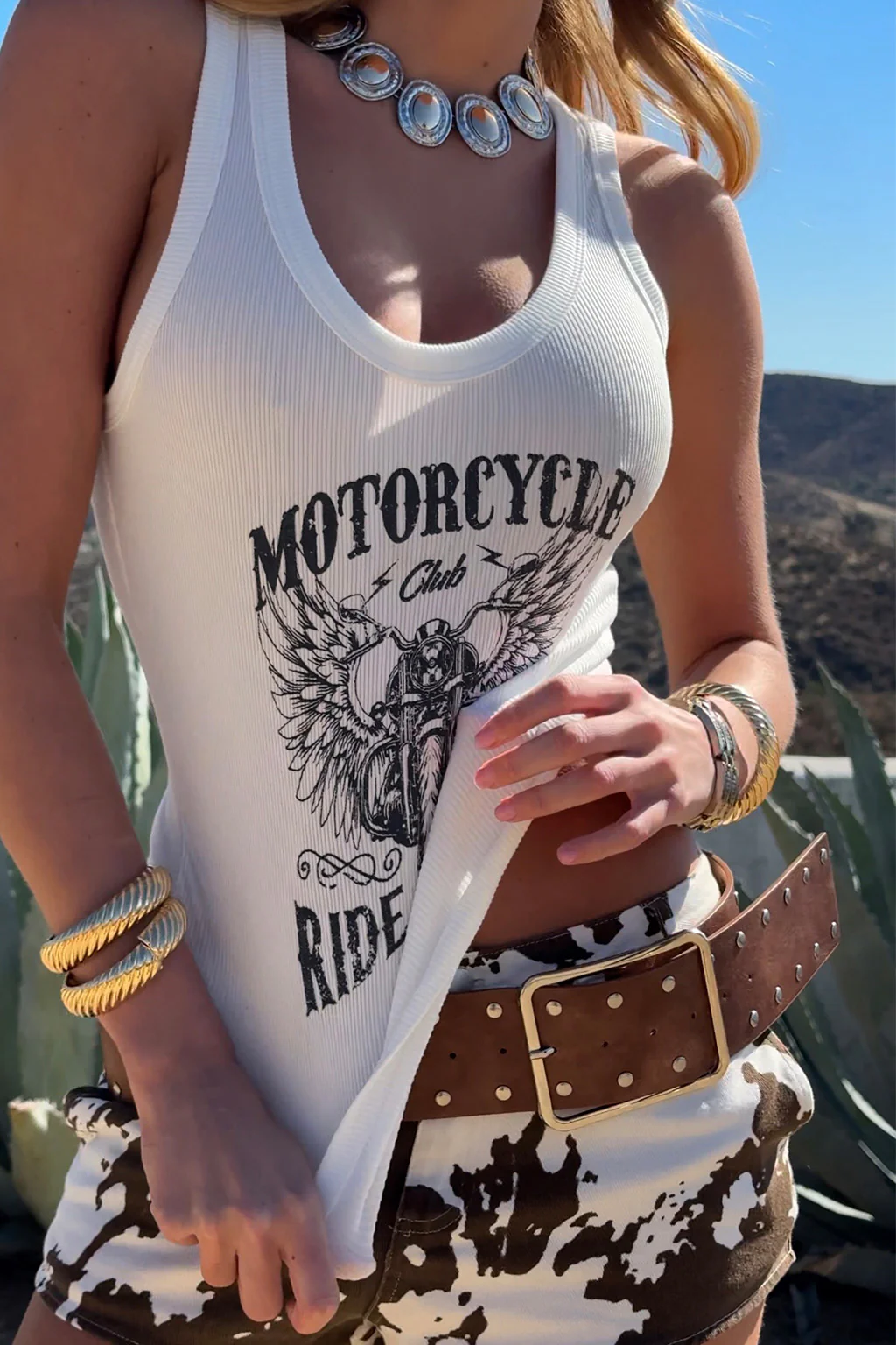 Ride Or Die White Motorcycle Graphic Tank - Image 9
