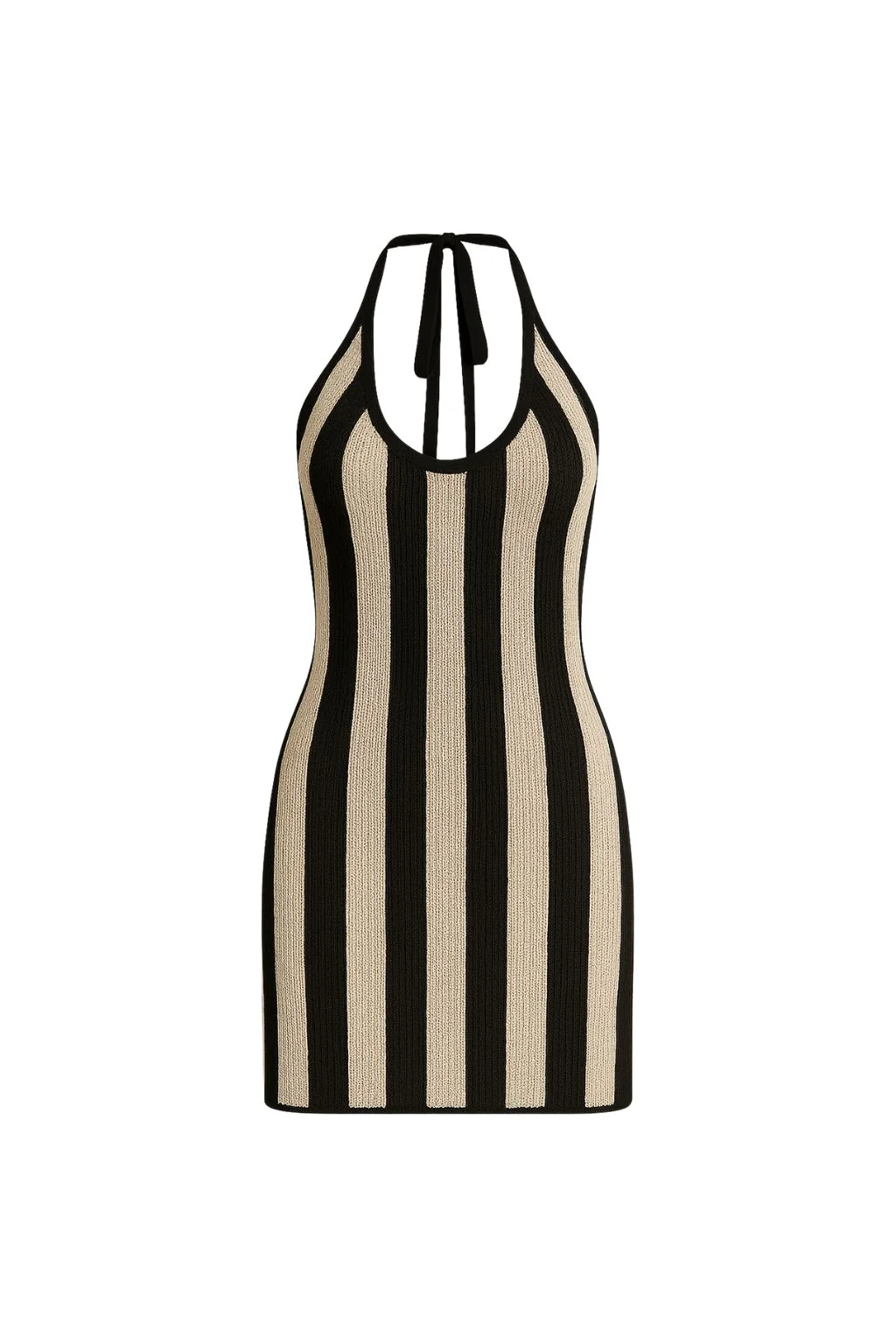 Risa Black Striped Knit Mini Dress - Image 8