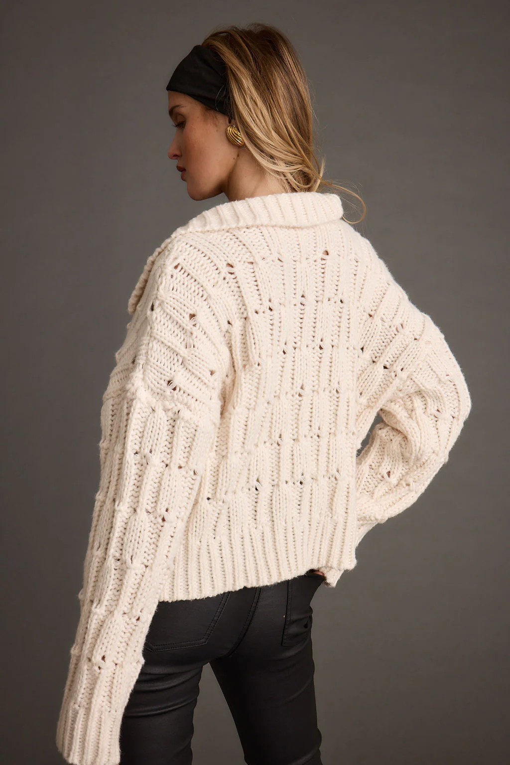 Riverstone Cream Cableknit Sweater - Image 2