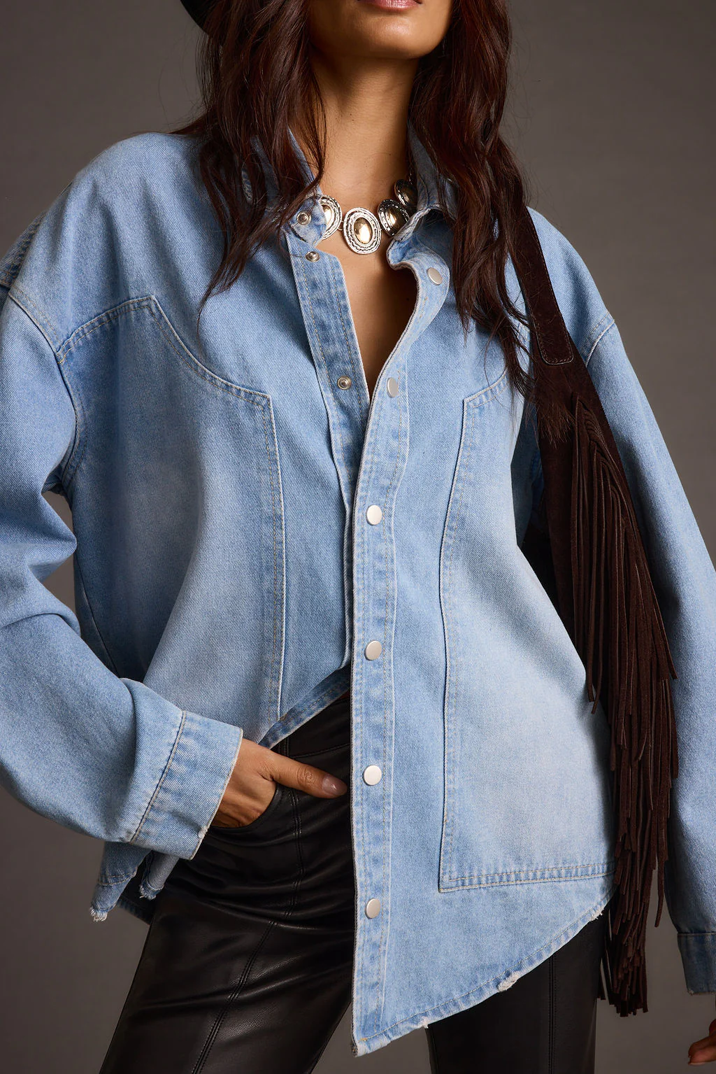 Rocky Light Denim Button Down Top - Image 13