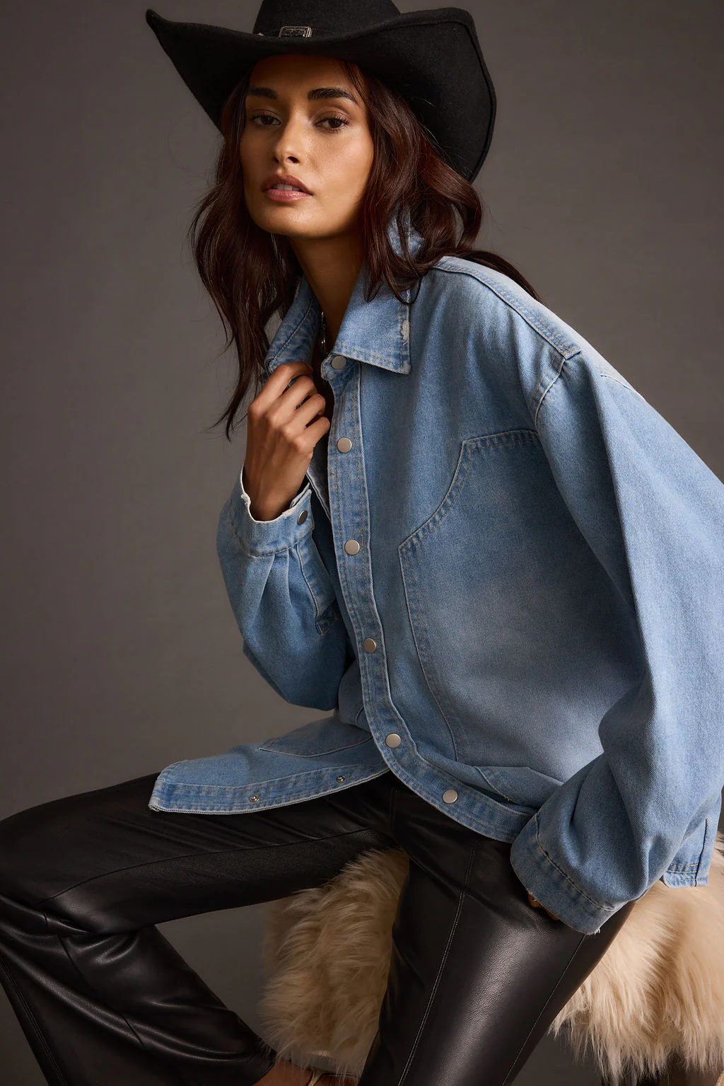 Rocky Light Denim Button Down Top - Image 14