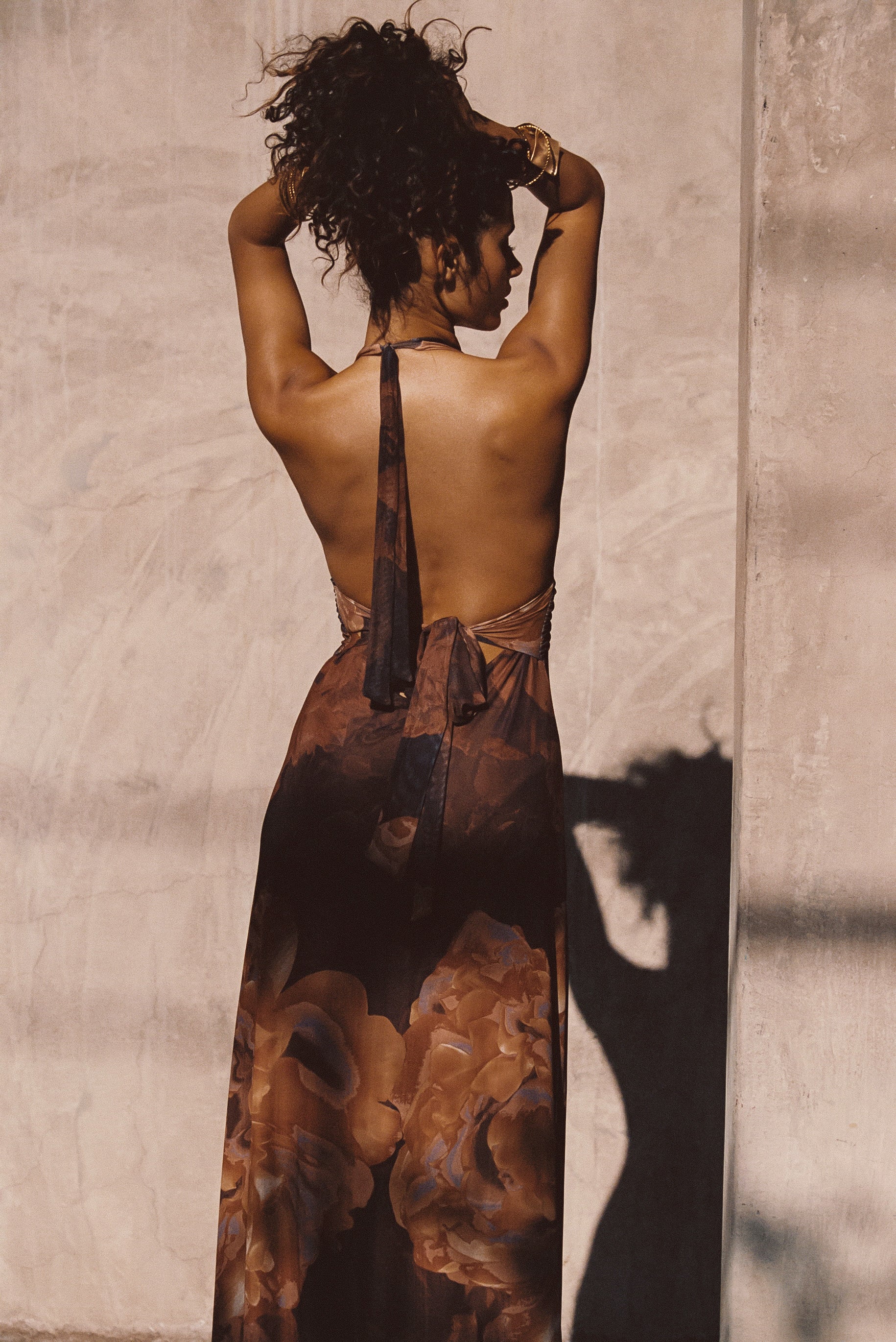 Rosalia Mocha Mesh Maxi Dress - Image 6