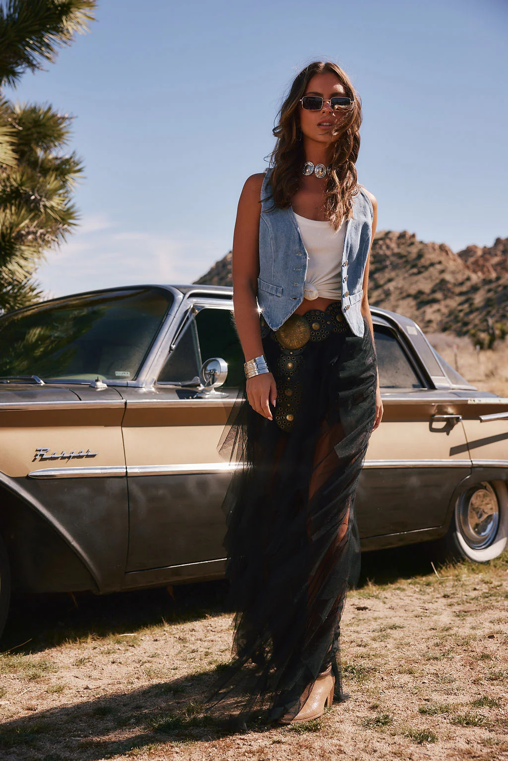 Rosalie Rock Black Tulle Maxi Skirt - Image 11