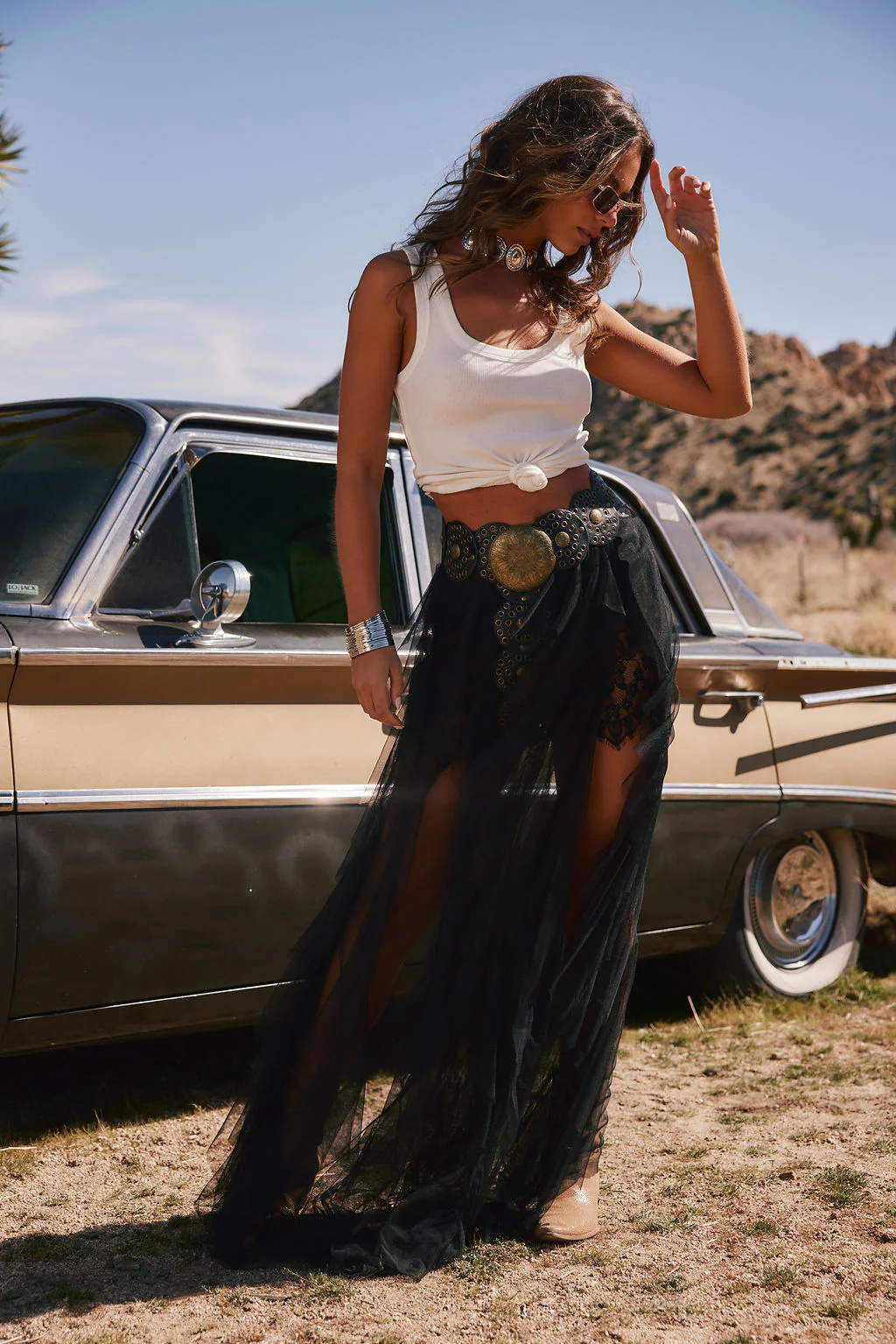 Rosalie Rock Black Tulle Maxi Skirt - Image 5
