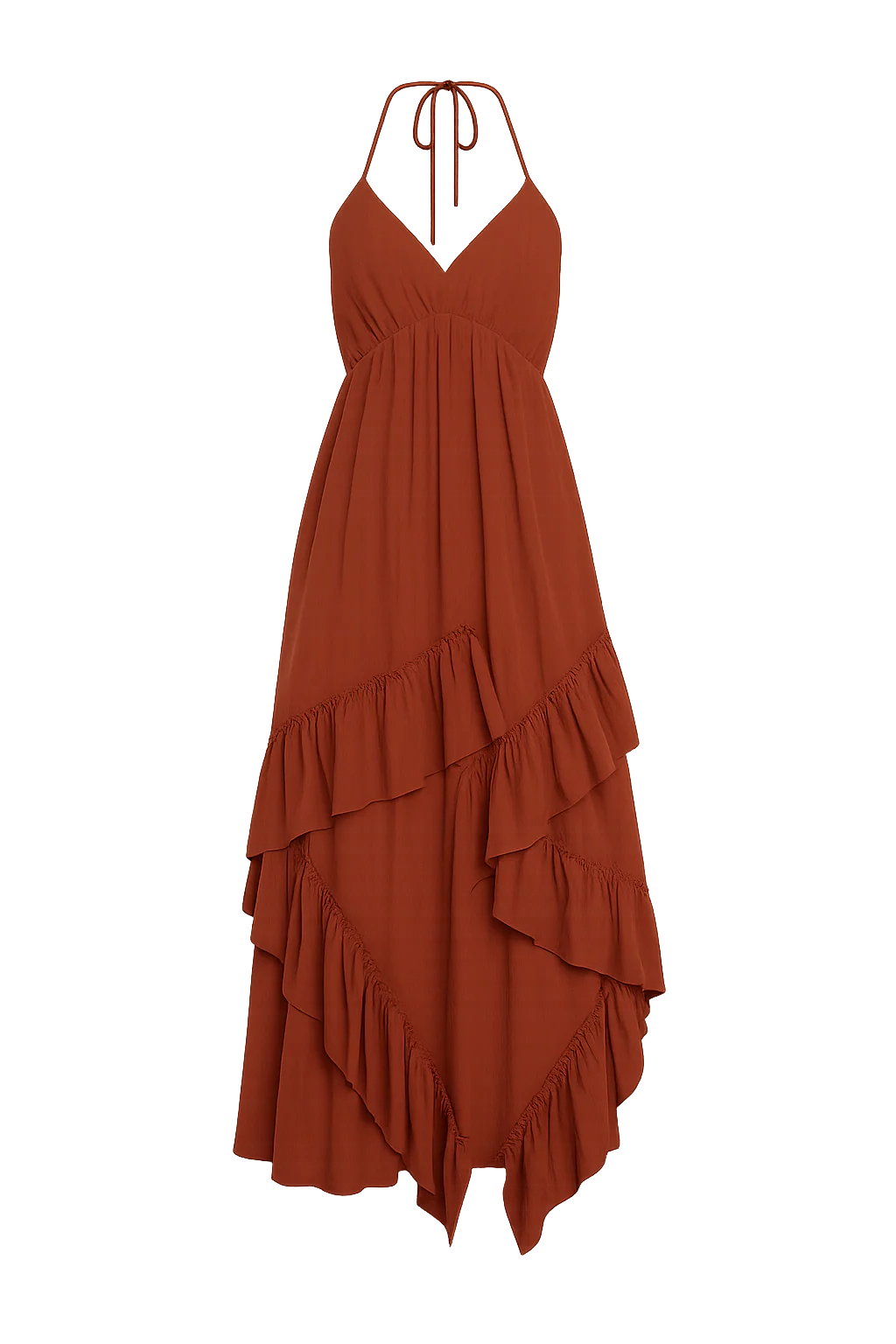 Rosamar Terracotta Ruffle Maxi Dress - Image 6