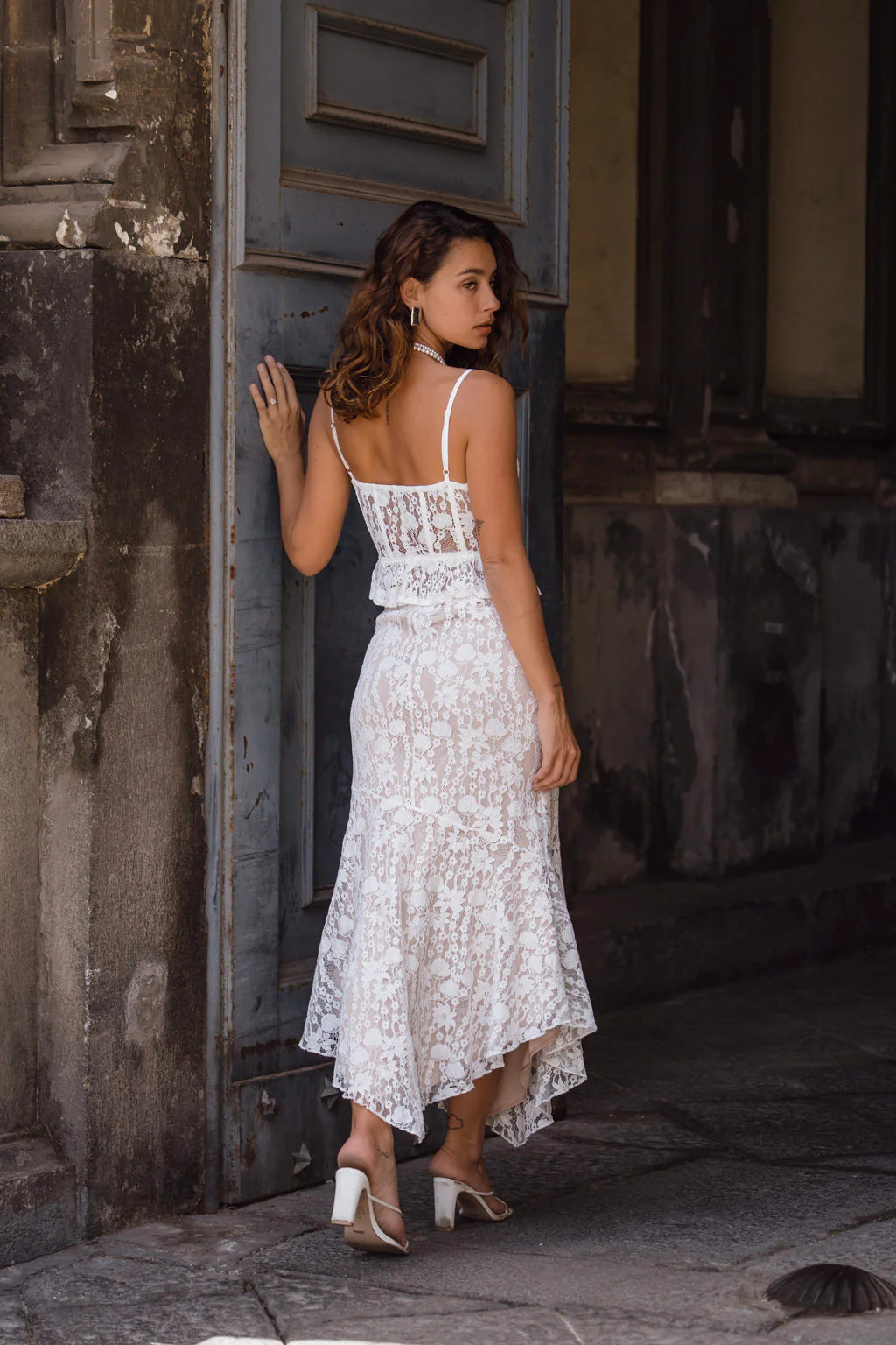 Rosemary White Lace Maxi Skirt - Image 2