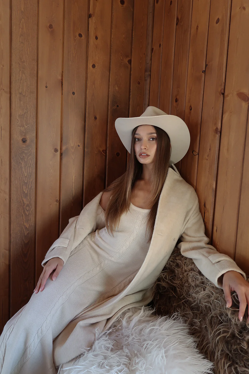 Rowan Cream Cable Knit Maxi Dress - Image 4