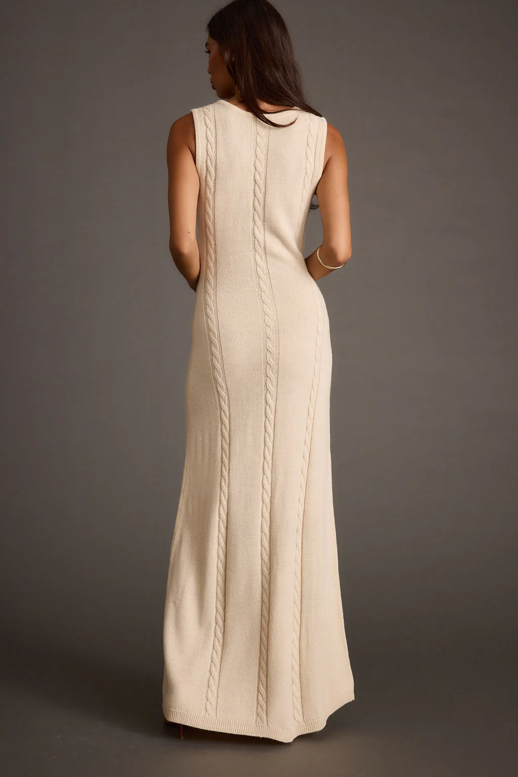 Rowan Cream Cable Knit Maxi Dress - Image 5