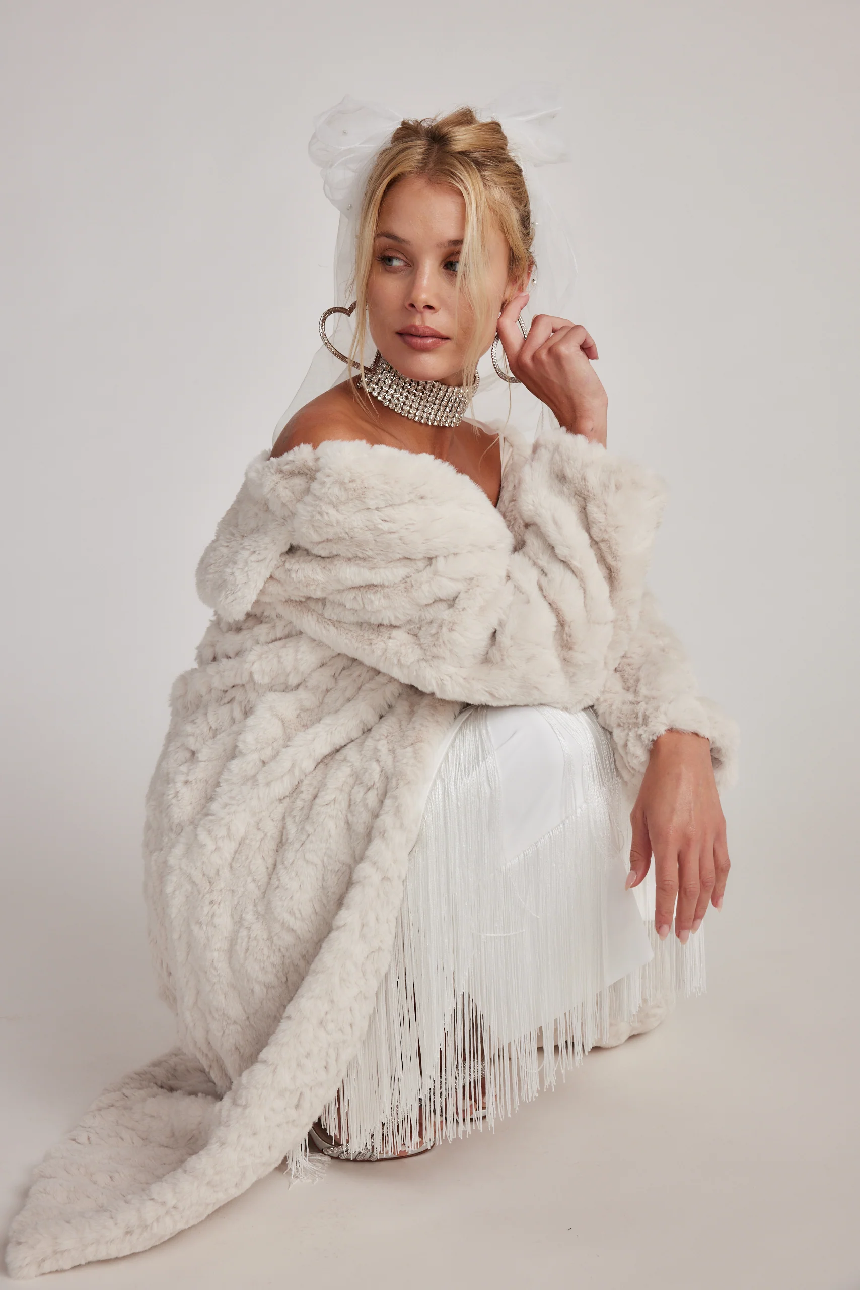 Sasha Cream Floor Length Coat - Image 4