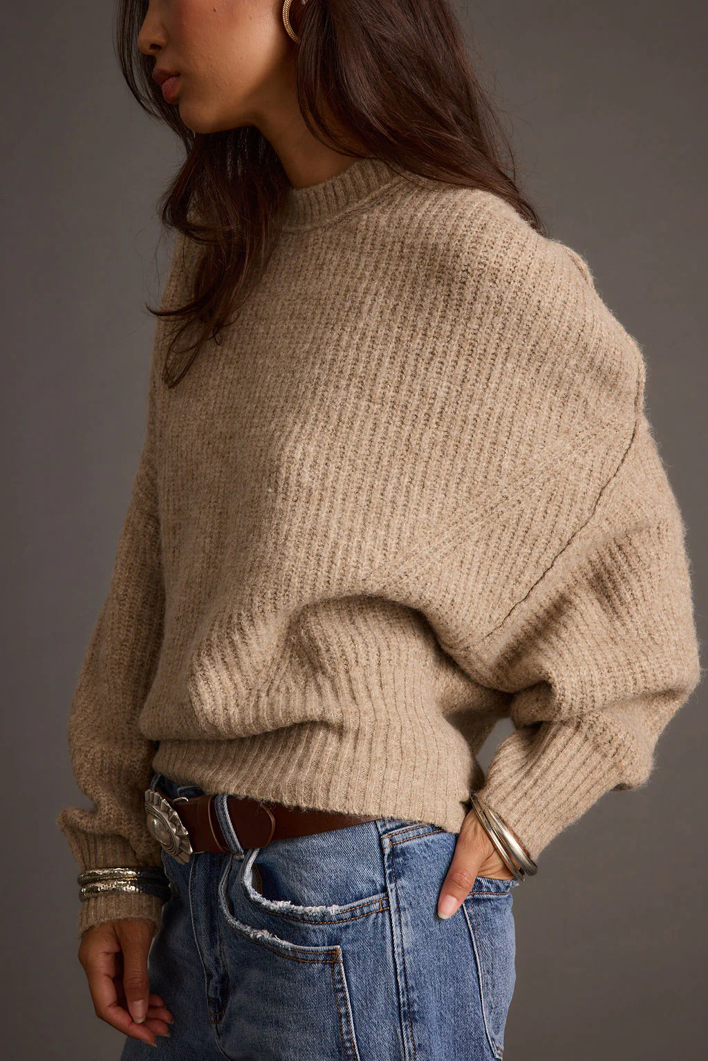 Shae Taupe Pullover Sweater - Image 11