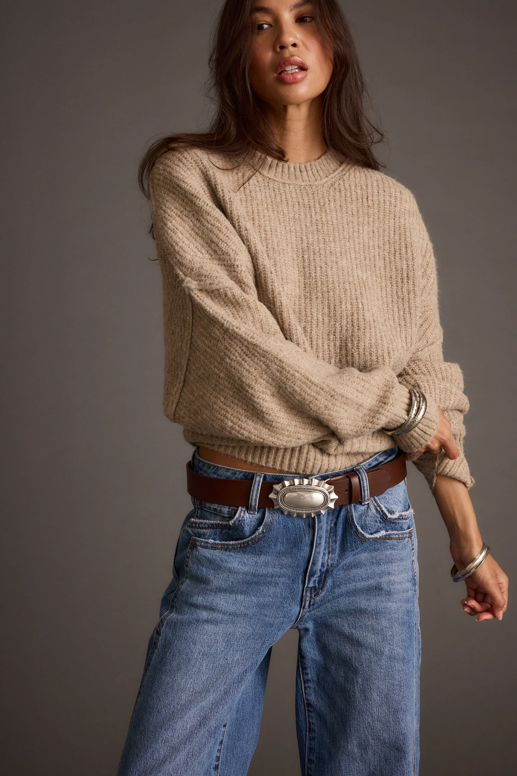 Shae Taupe Pullover Sweater - Image 3