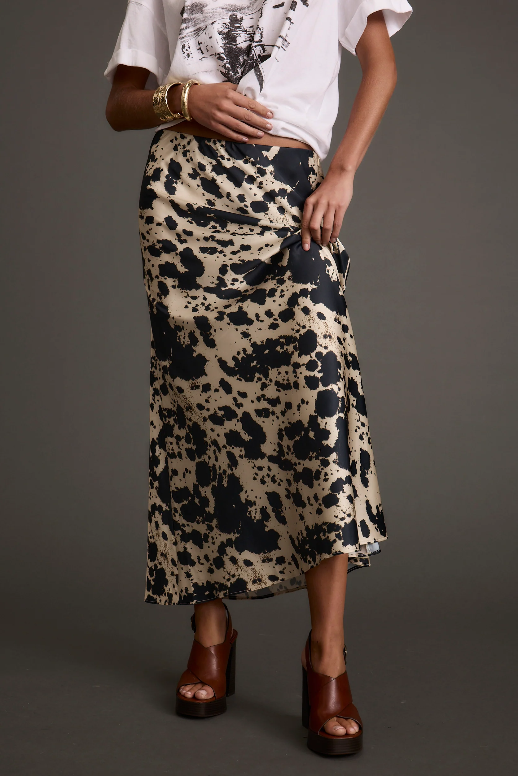 Kacey Cowhide Maxi Skirt - Image 10