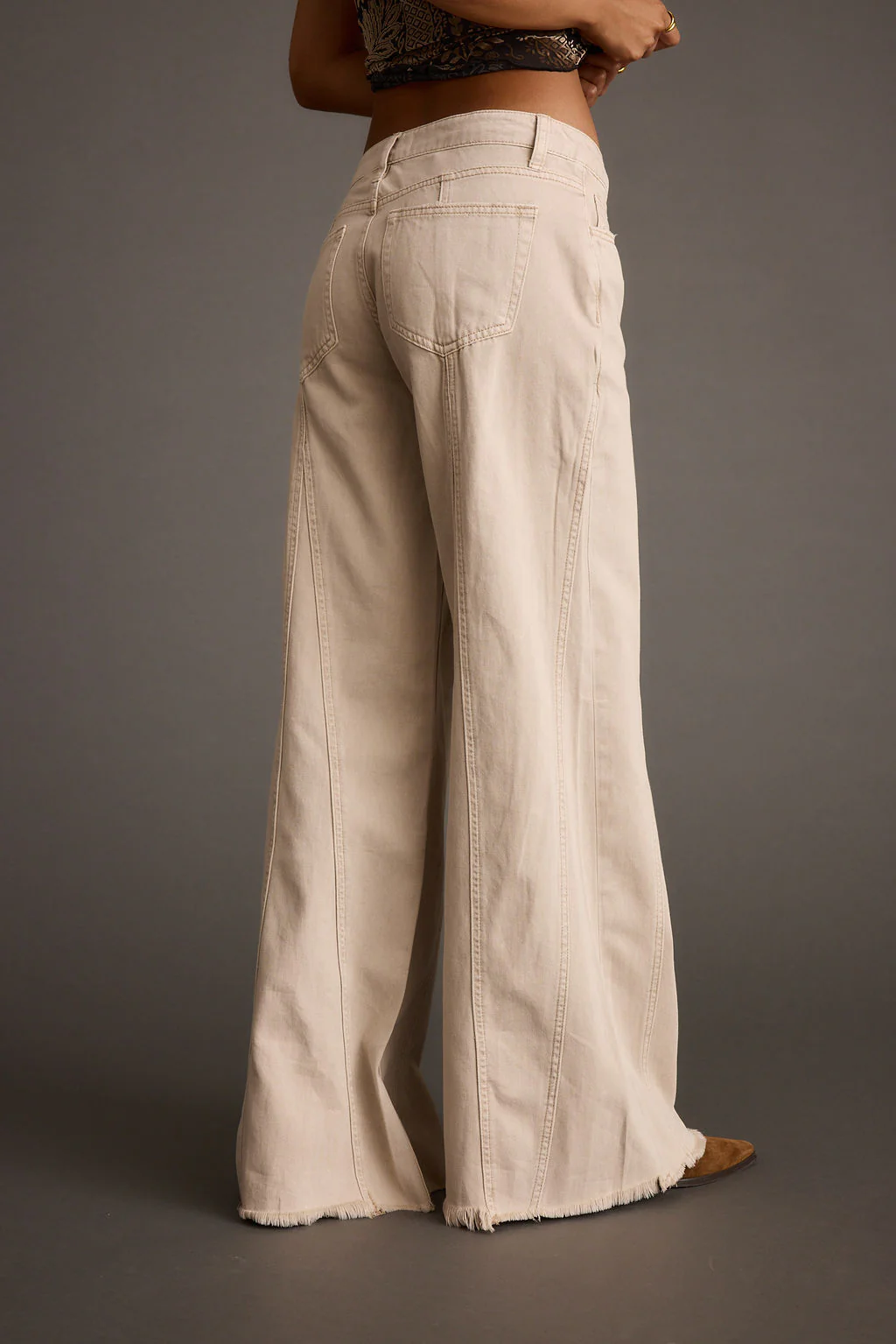 Sierra Beige Low Rise Wide Leg Jean - Image 3