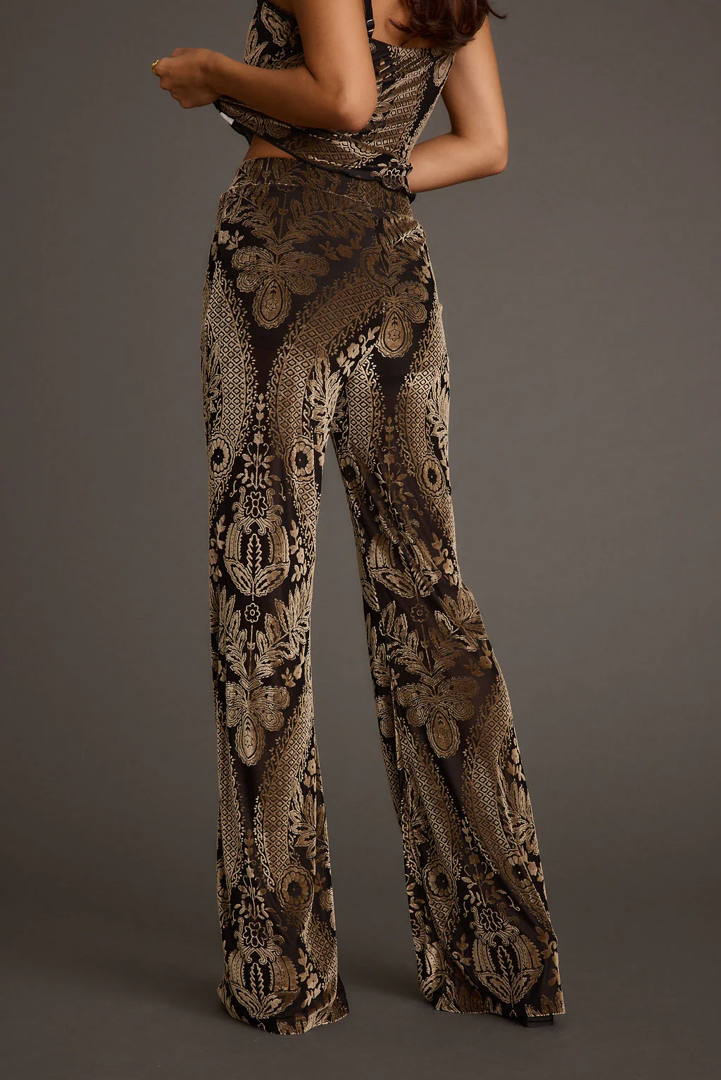 Silver Springs Burnout Velvet Flare Pants - Image 4