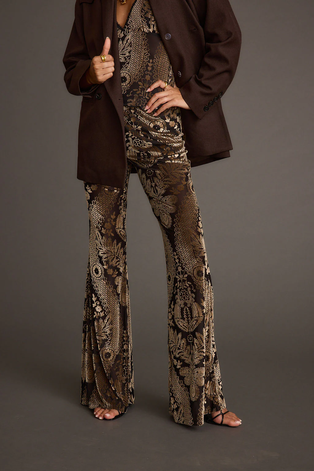 Silver Springs Burnout Velvet Flare Pants - Image 6