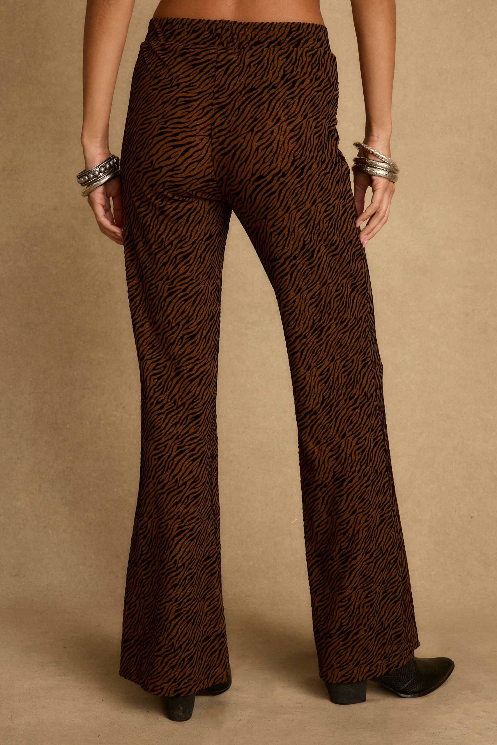 Silver Springs Cognac Zebra Flare Pants - Image 4