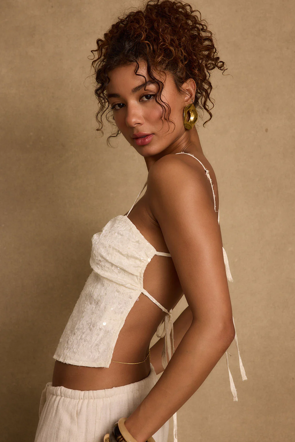 Silvia Ivory Sequin Top - Image 7