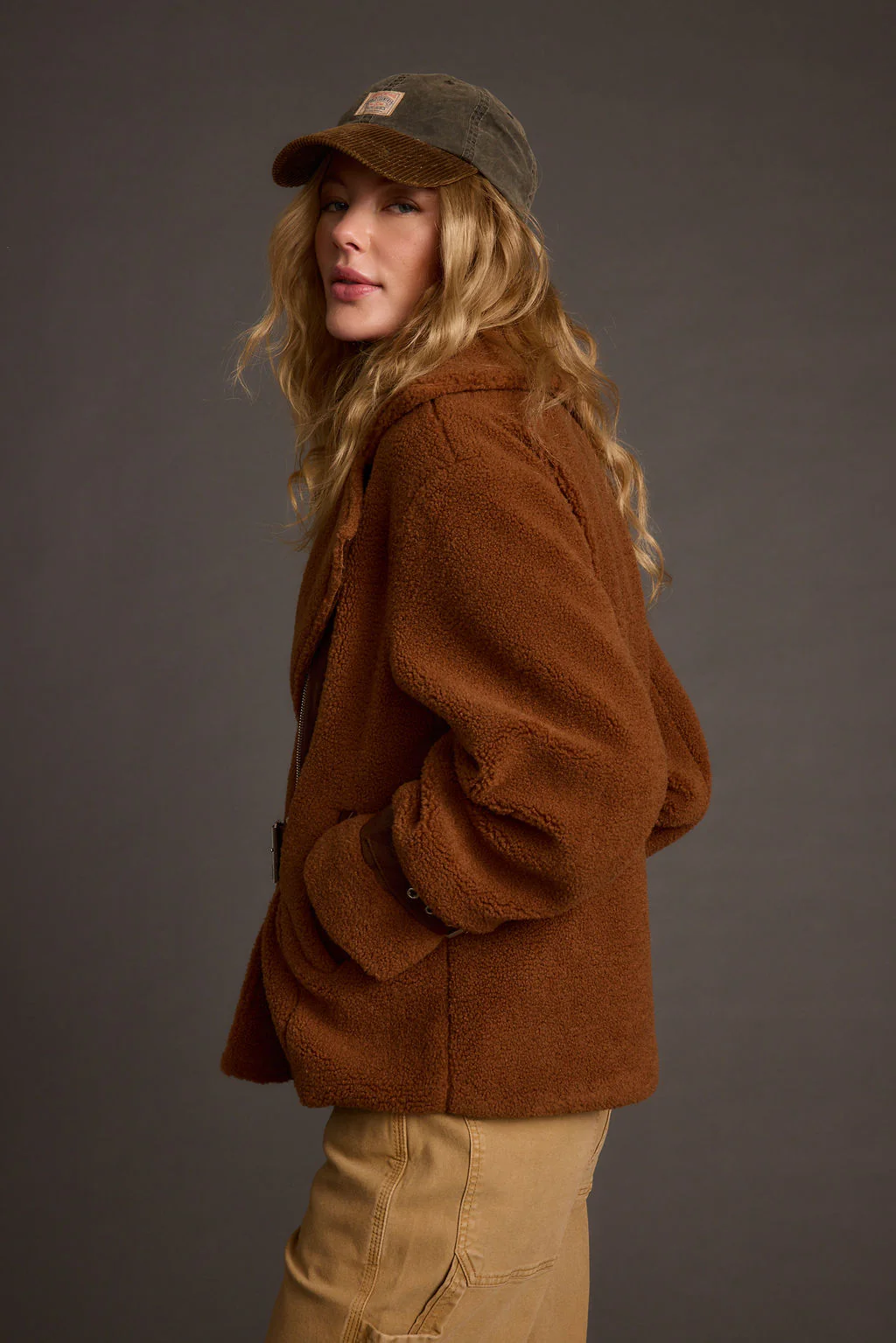 Slater Mocha Moto Sherpa Coat - Image 6