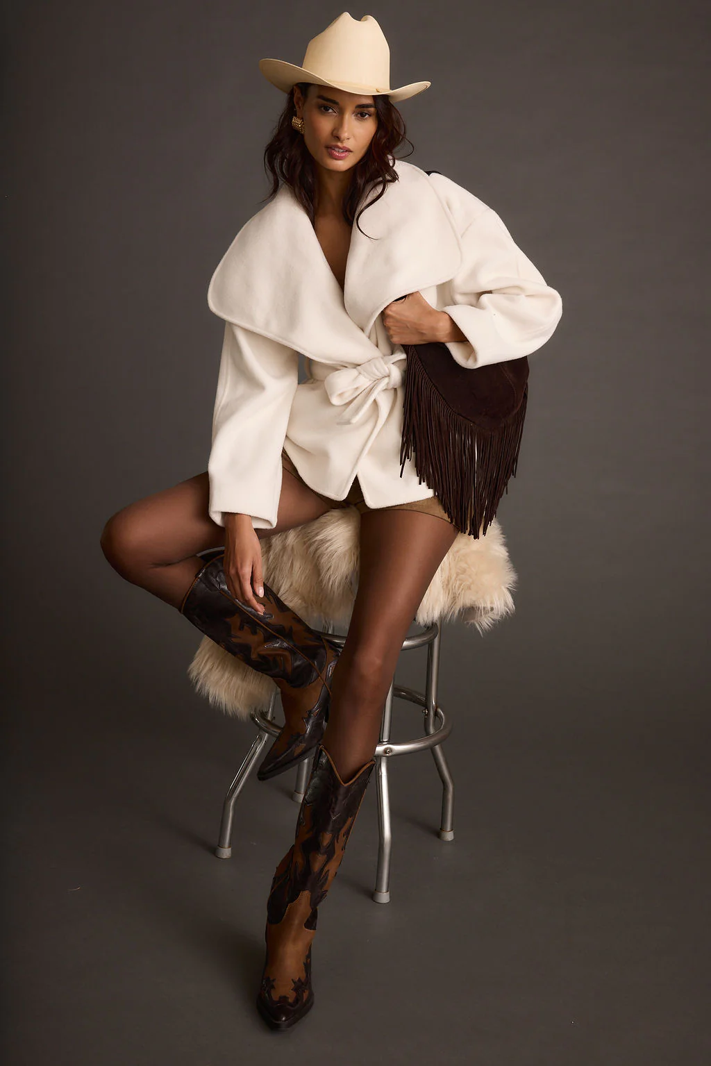 Snowcrest White Belted Coat - Image 13