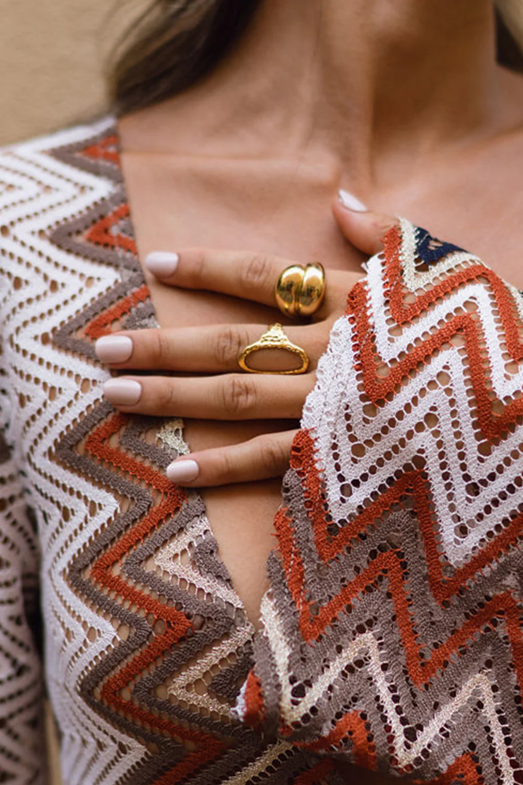 Sofia Gold Double Dome Ring - Image 4