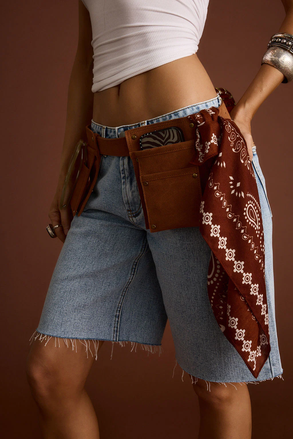 Sparrow Cognac Faux Suede Carpenter Belt - Image 5