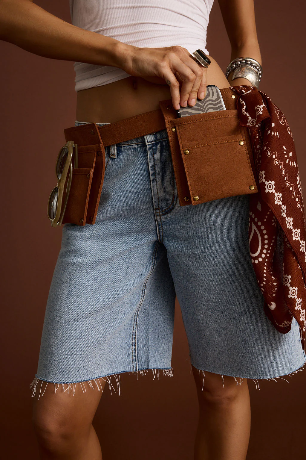 Sparrow Cognac Faux Suede Carpenter Belt - Image 6