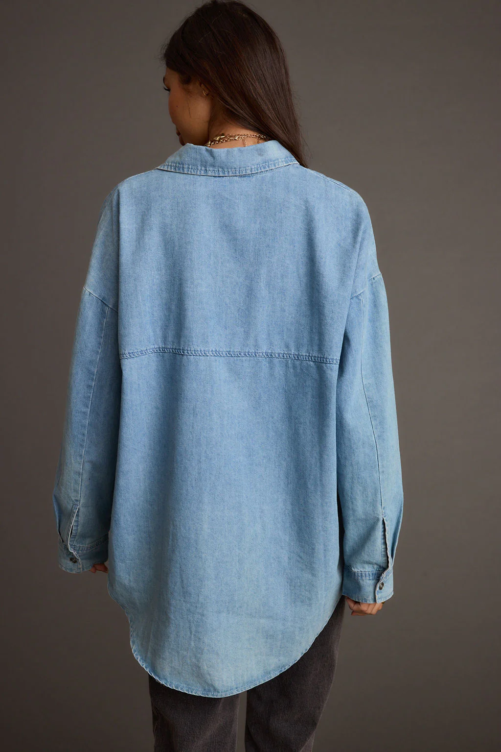 Springsteen Chambray Oversized Button Down Shirt - Image 2