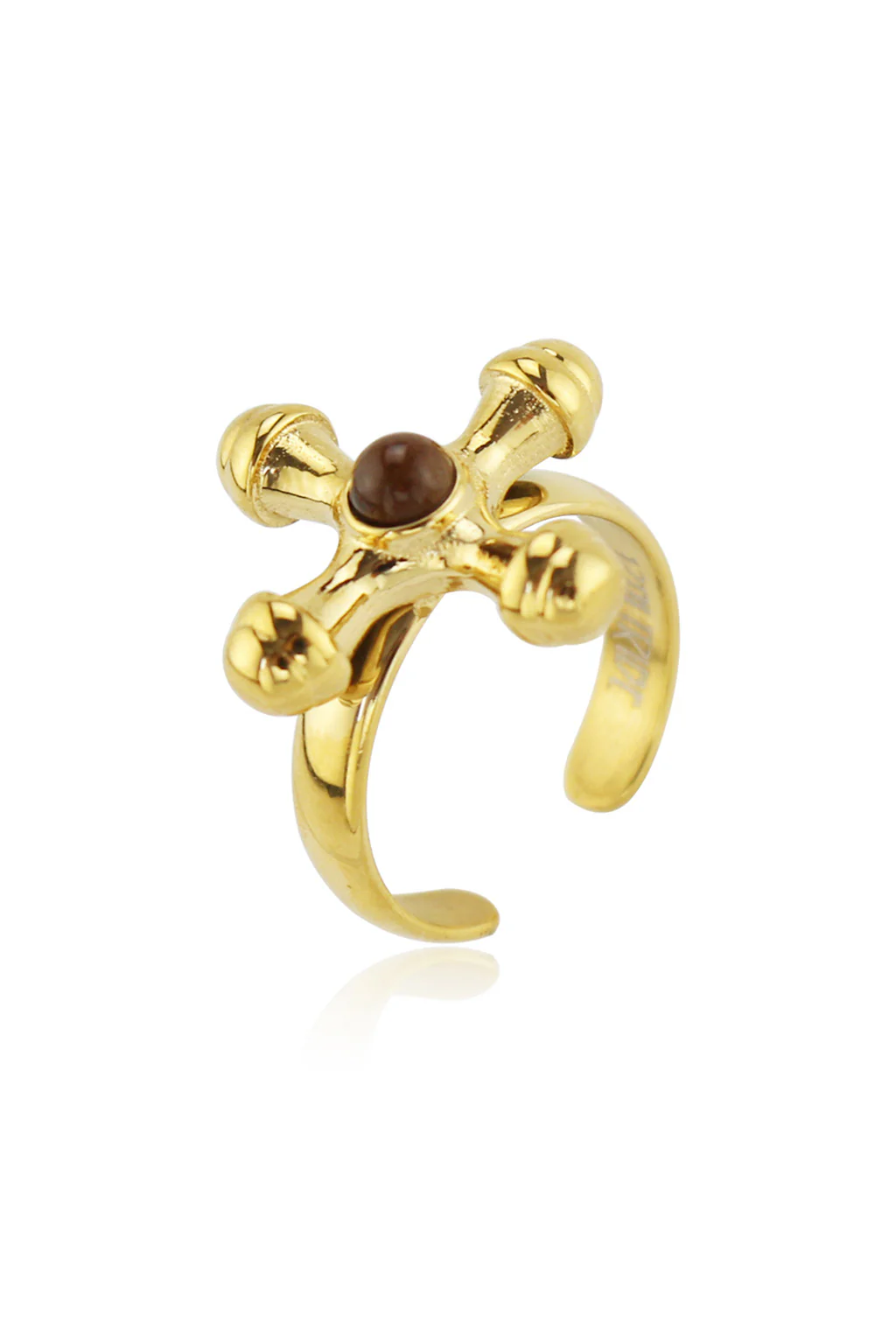 Standout Tigers Eye Cross Ring - Image 4