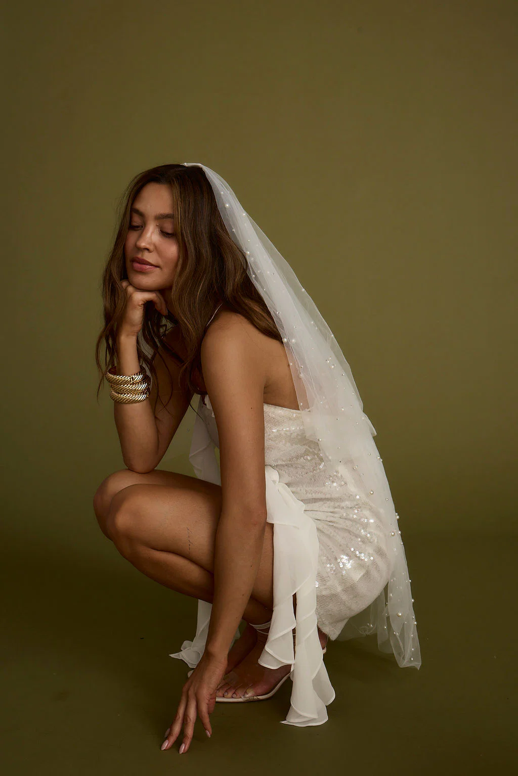 Starlit White Sequin Mini Dress - Image 8