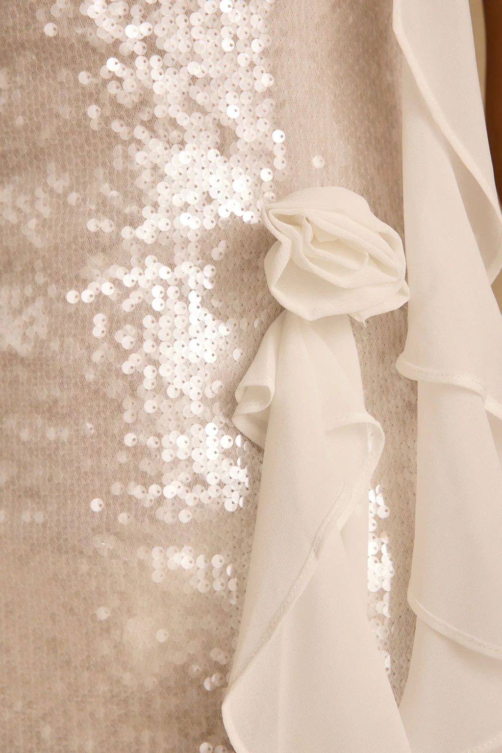 Starlit White Sequin Mini Dress - Image 9
