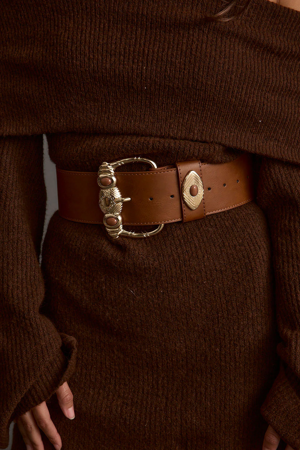 Suncrest Gold and Brown Statement Belt - Image 3