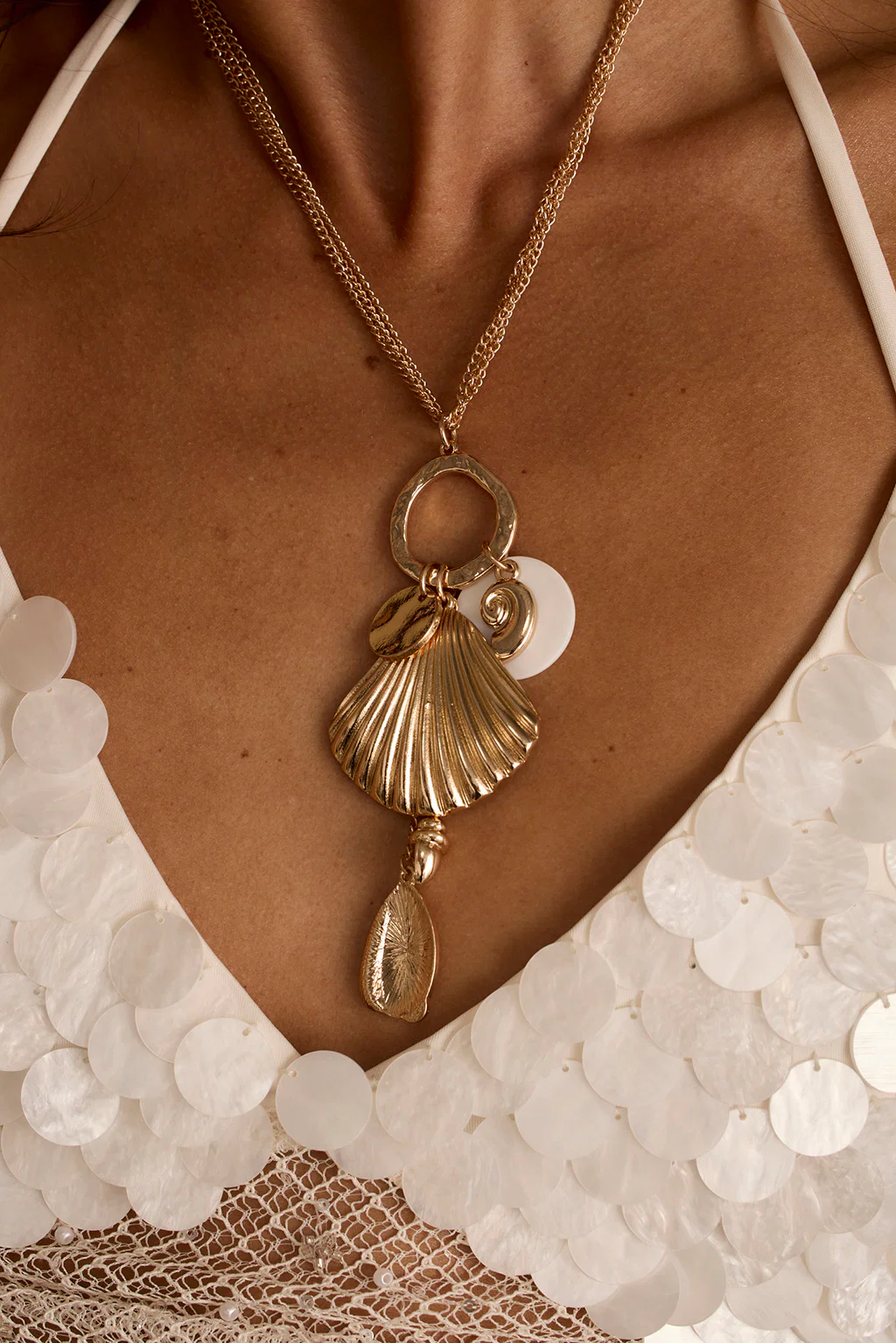 Sunlit Tides Gold Pendant Necklace - Image 2
