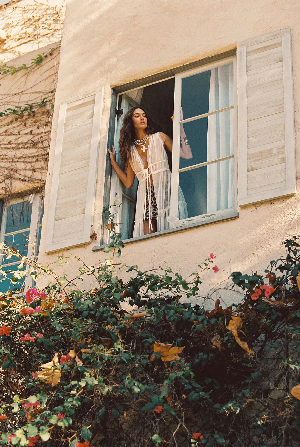 Tahliya Chiffon Cream Longline Top - Image 4